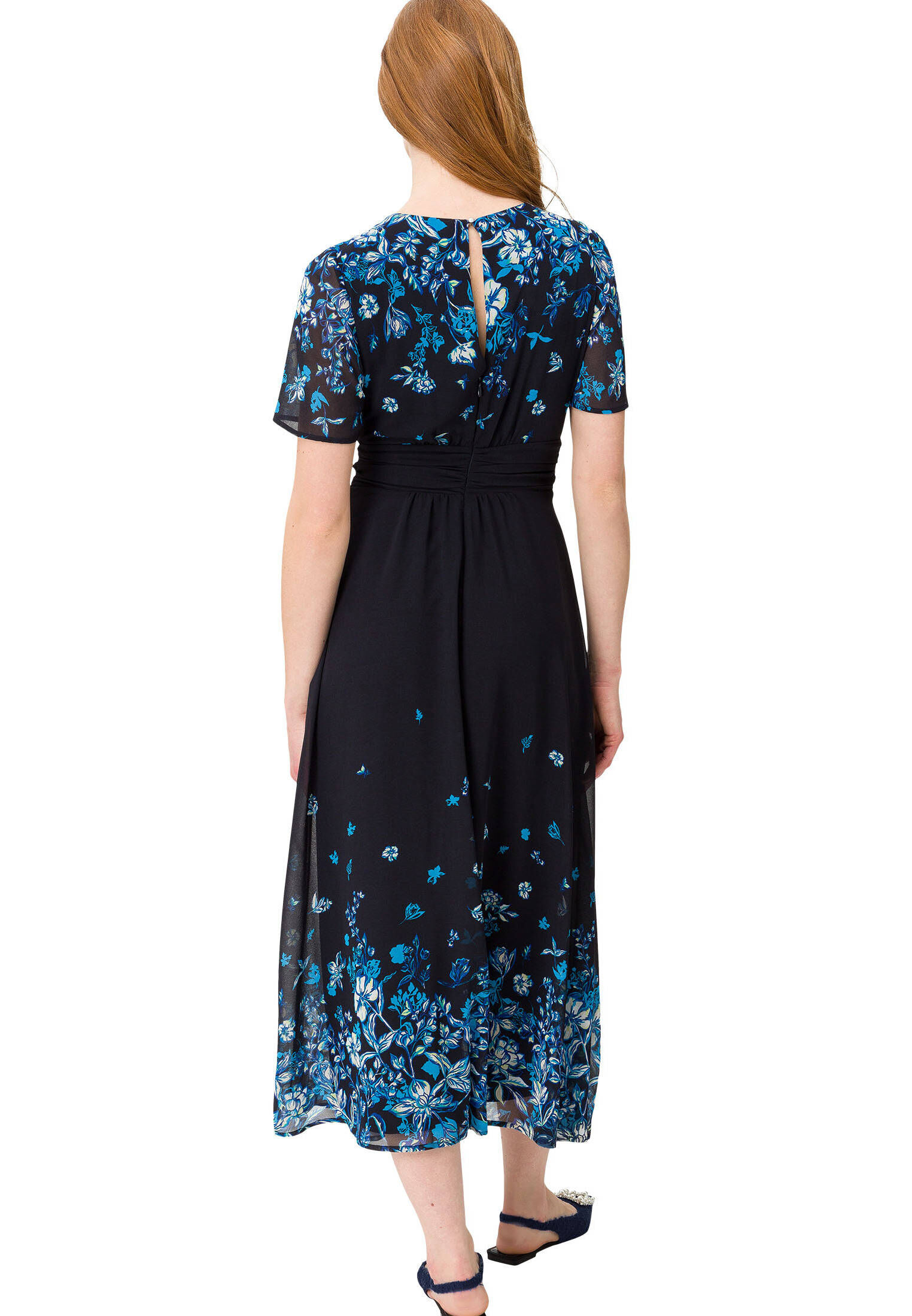 ApartFashion Damen Chiffonkleid - Leichtes Sommerkleid Mit Plisseefalten