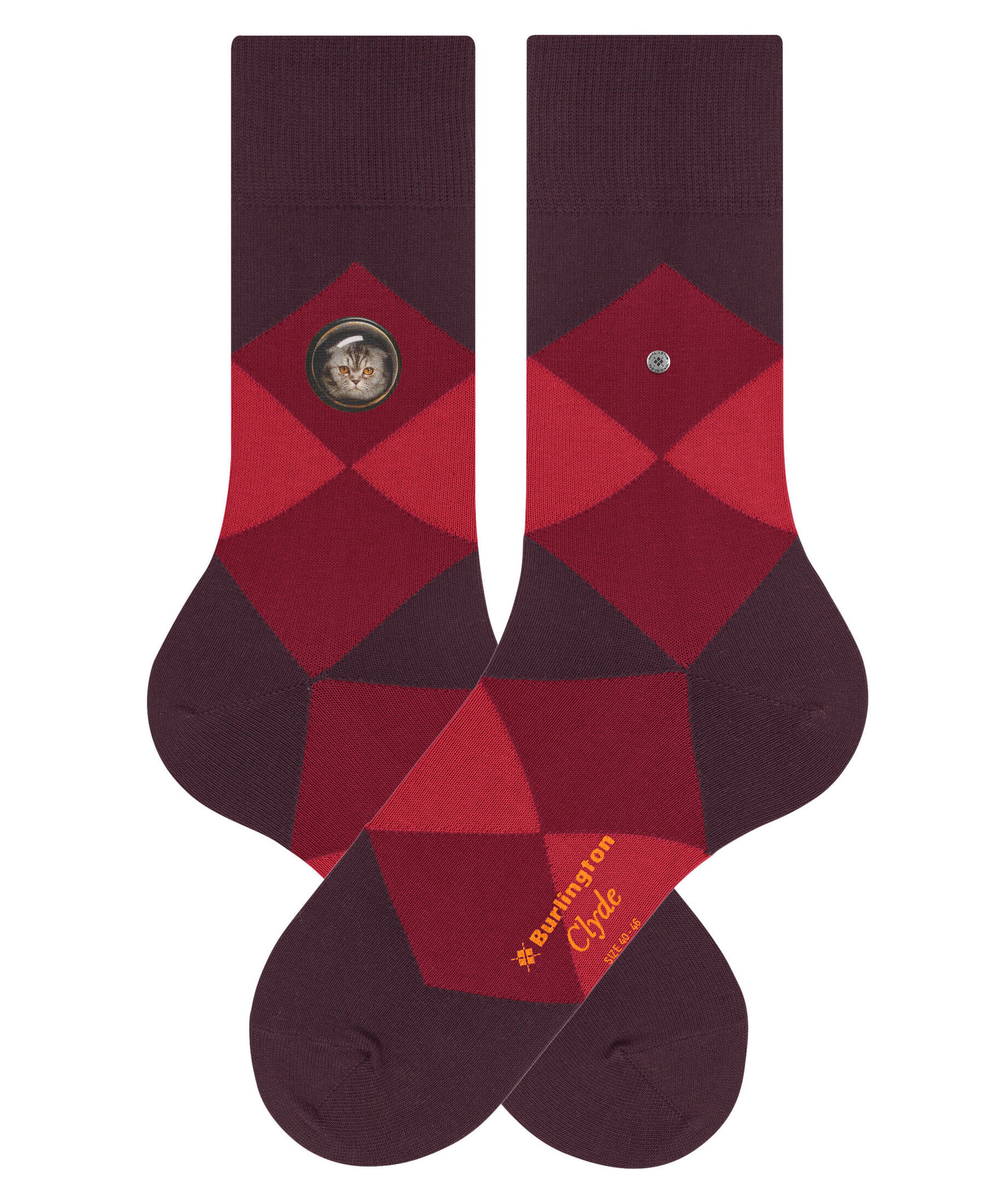 Burlington Herren Socken Manchester So Baumwolle gemustert 1 Paar, Rot Burgund 8011, 40-46 im Sale main image 0