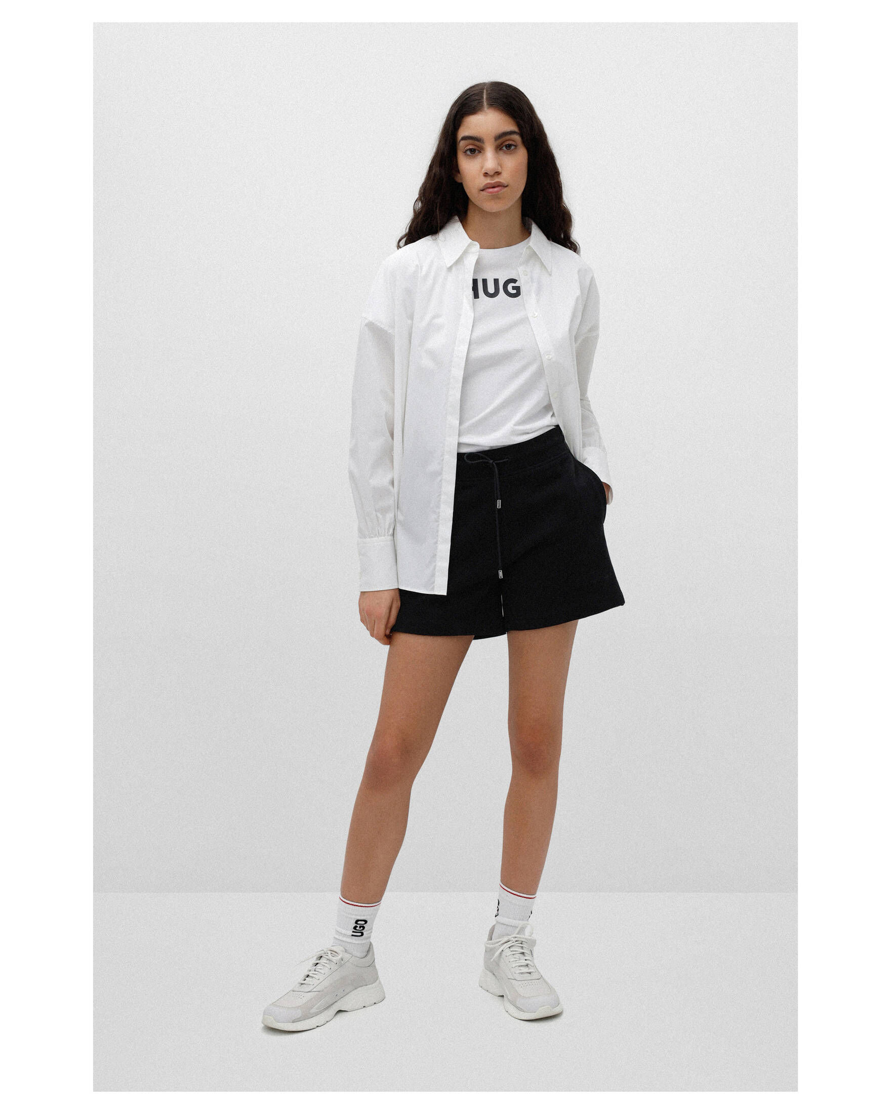 HUGO Damen T-Shirt – Cropped, Lockerer Schnitt, Mit Logo | Lässiges Basic Für Jeden Tag