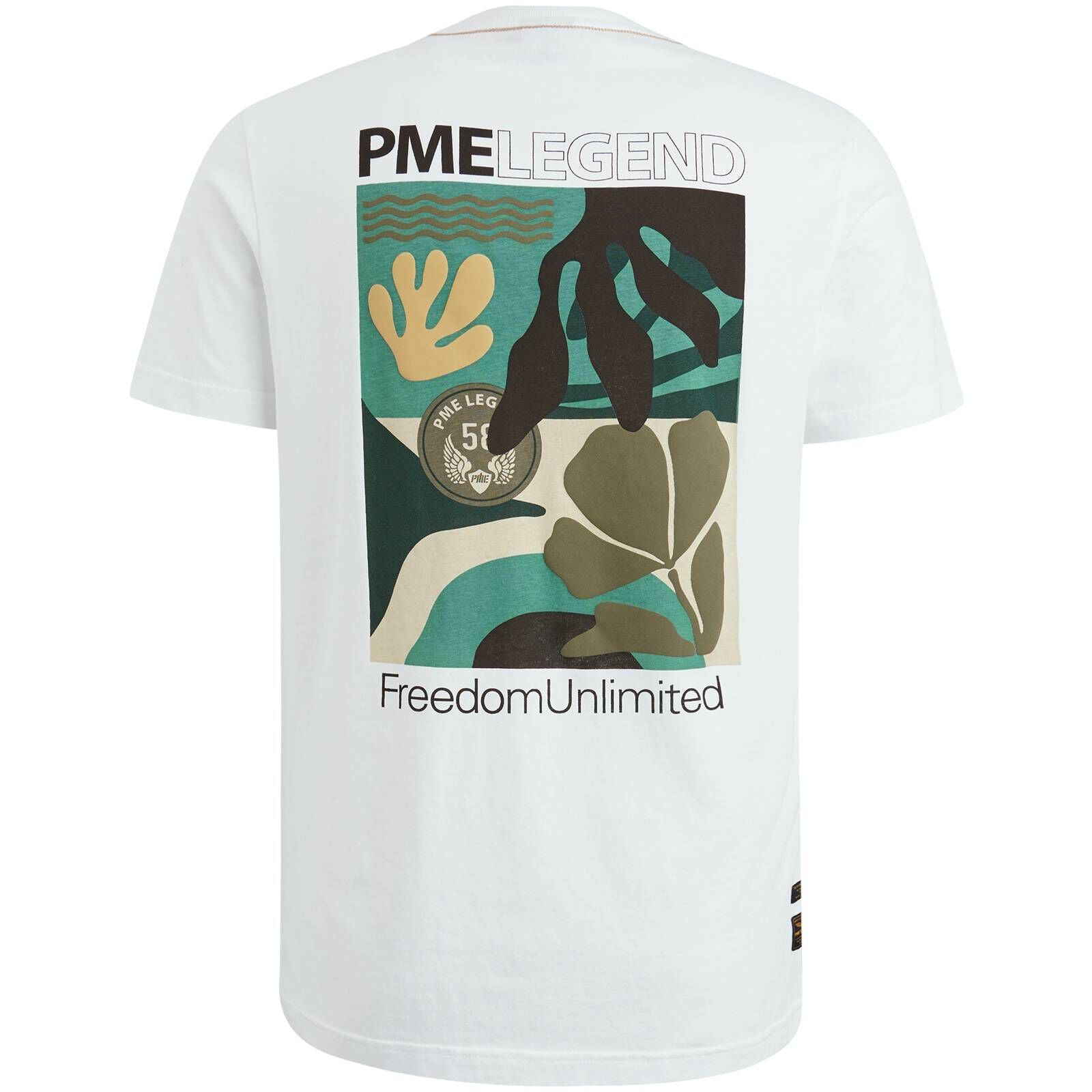 PME Legend Herren T-Shirt – Basic, Kurzarm, In Weiß, Größe M