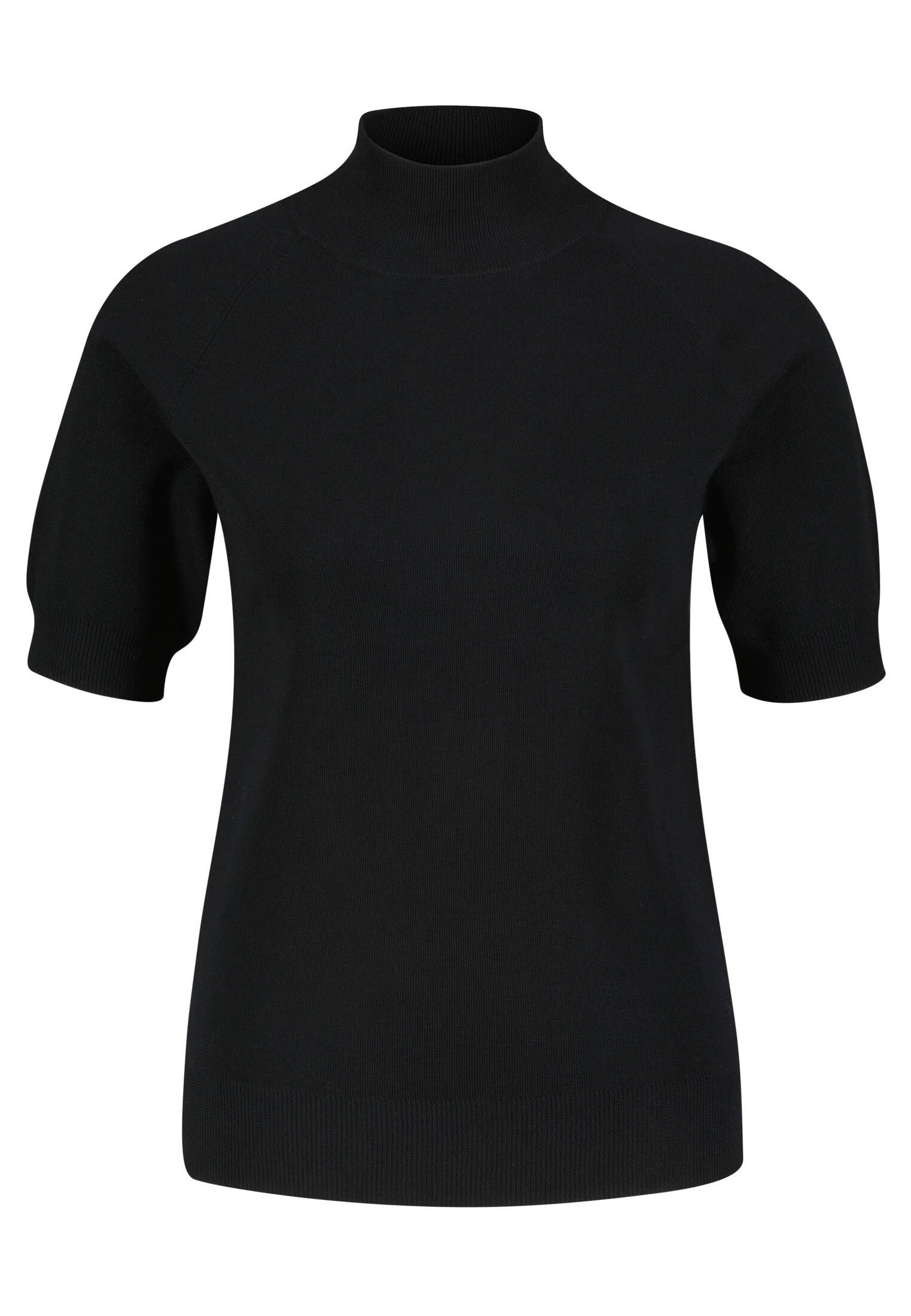 engelhorn Damen Kurzarm-Pullover aus Schurwolle in schwarz kaufen