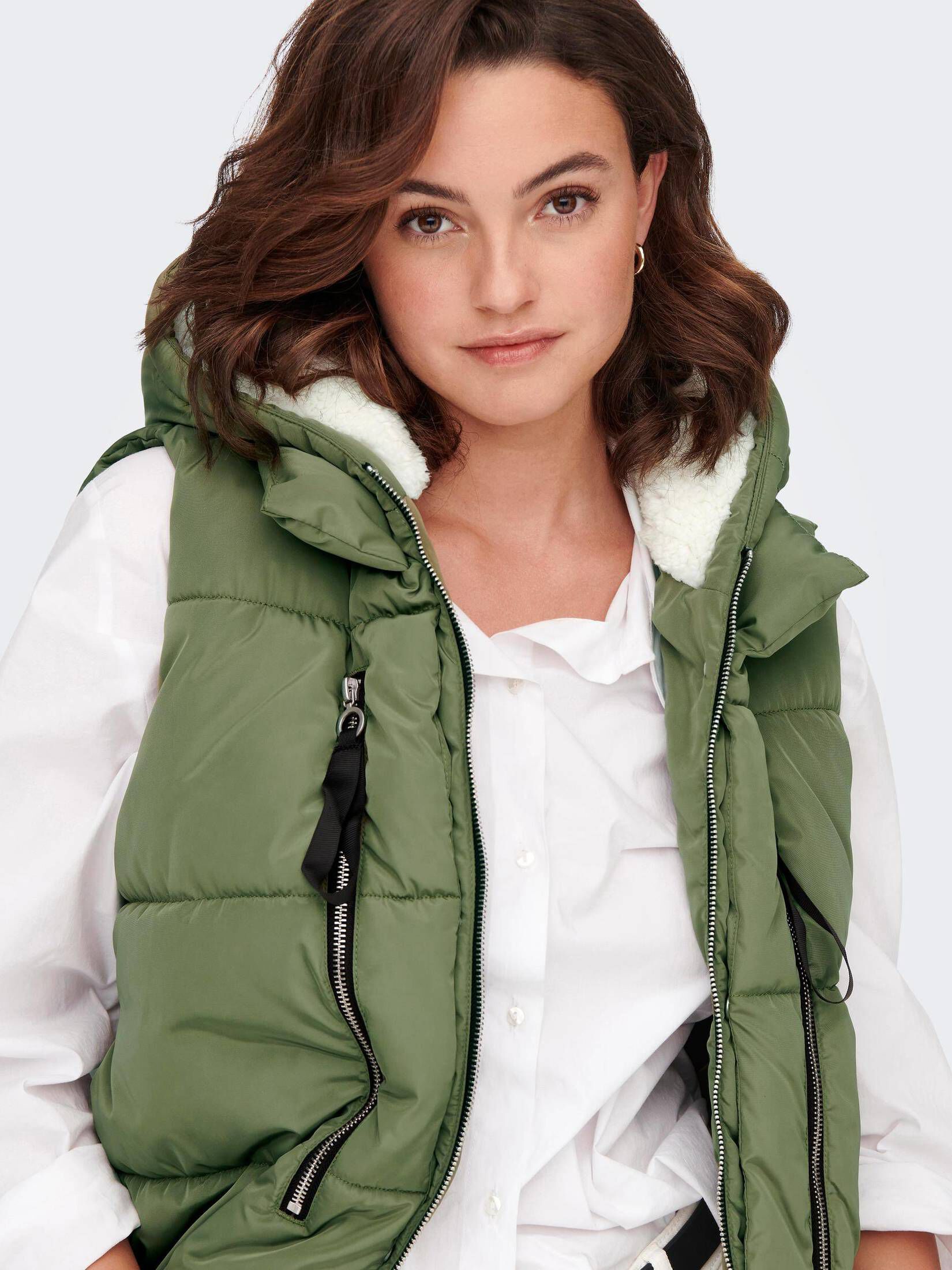 Damen Steppweste Mit Kapuze - Leichte Übergangsjacke Für Herbst