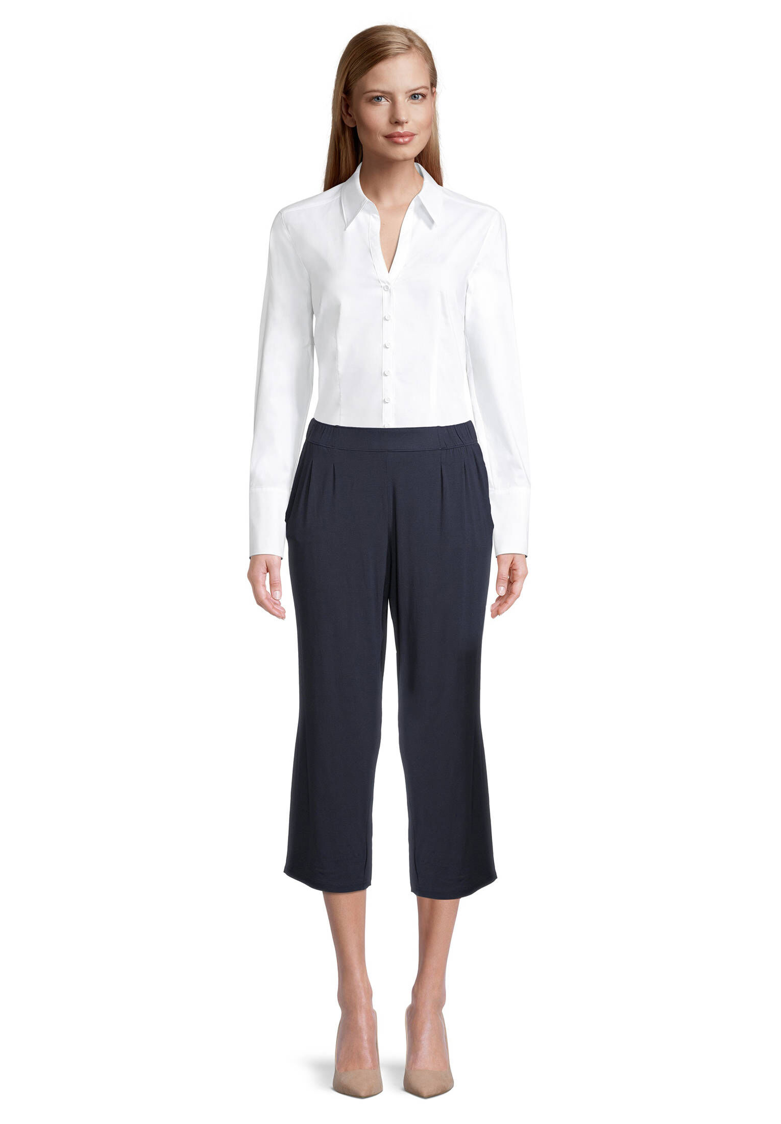 Betty Barclay Damen Schlupfhose - High Waist Mit Bundfalten Blumenmuster