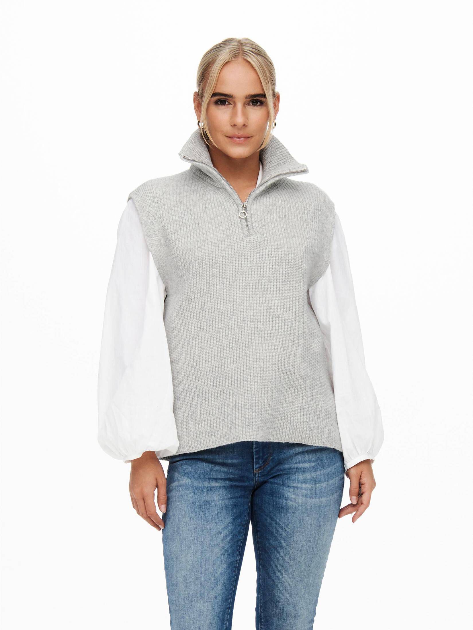 ONLY Damen Strickpullover Mit Zopfmuster & Stehkragen – Grob Gestrickt, Langärmlig & Wintertauglich
