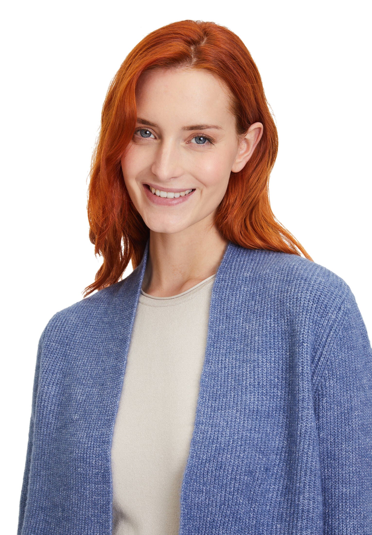 Frauen Strick Cardigan Raglan Stone Blue