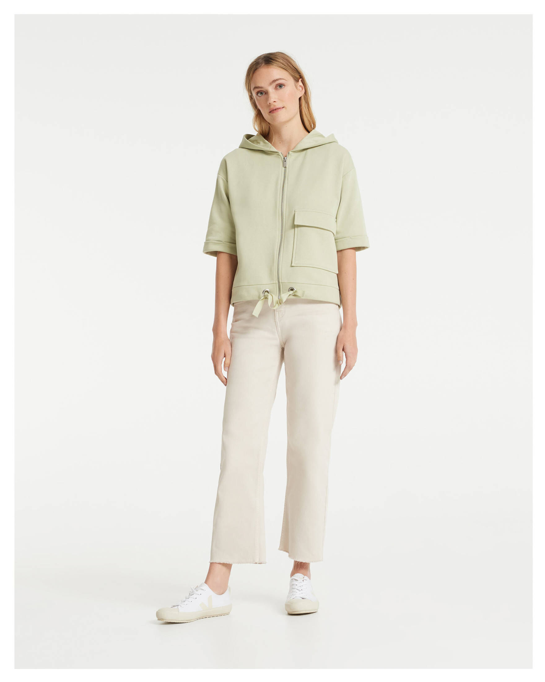 OPUS Damen Top SOFRANKA – Jersey Mit Drapierter Schulter, Weicher V-Ausschnitt, Lässig & Elegant