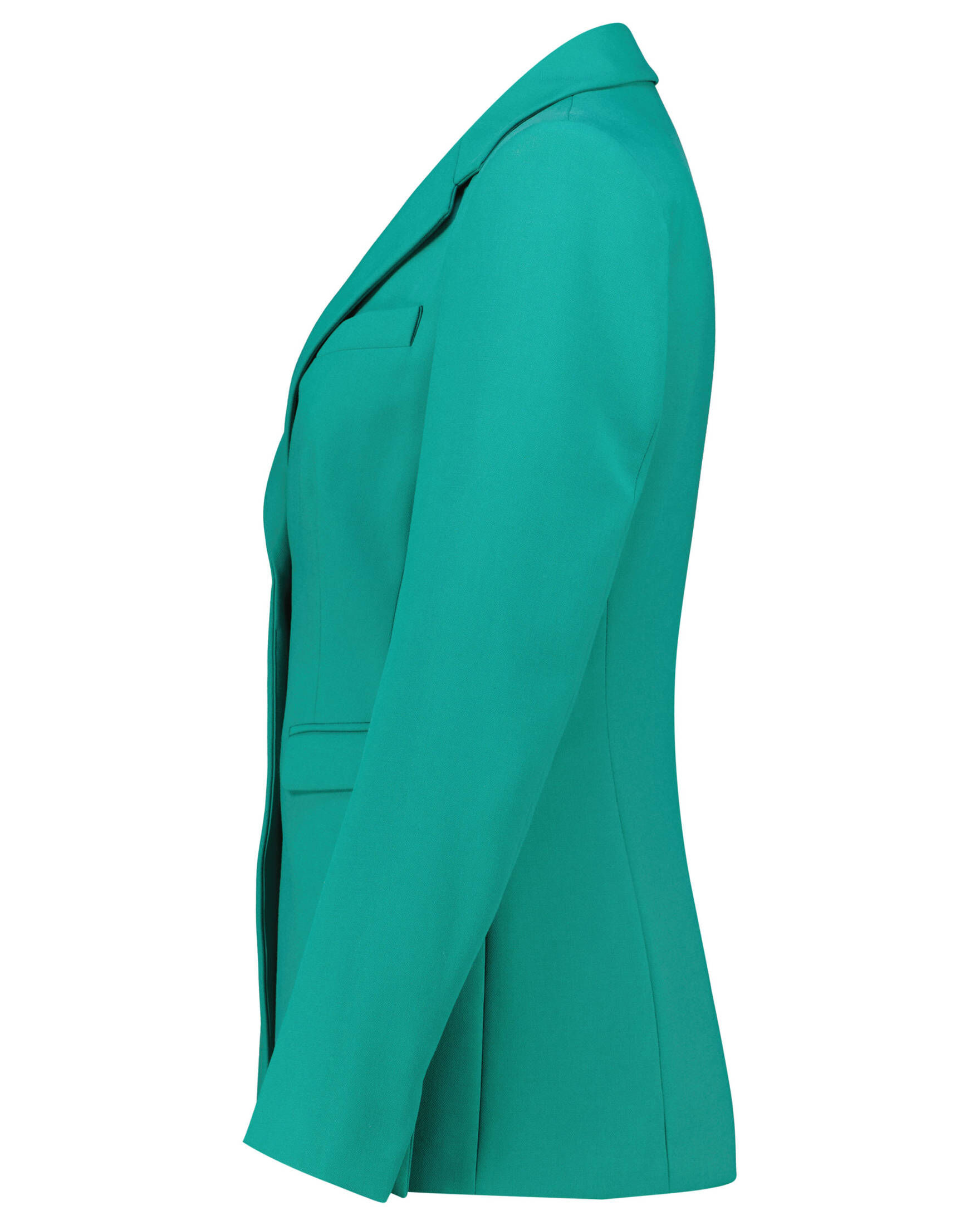 Damen Longblazer Blazer In Grün – Viskose-Mix, 3/4-Arm, Relaxte Passform, Gr. 48-56
