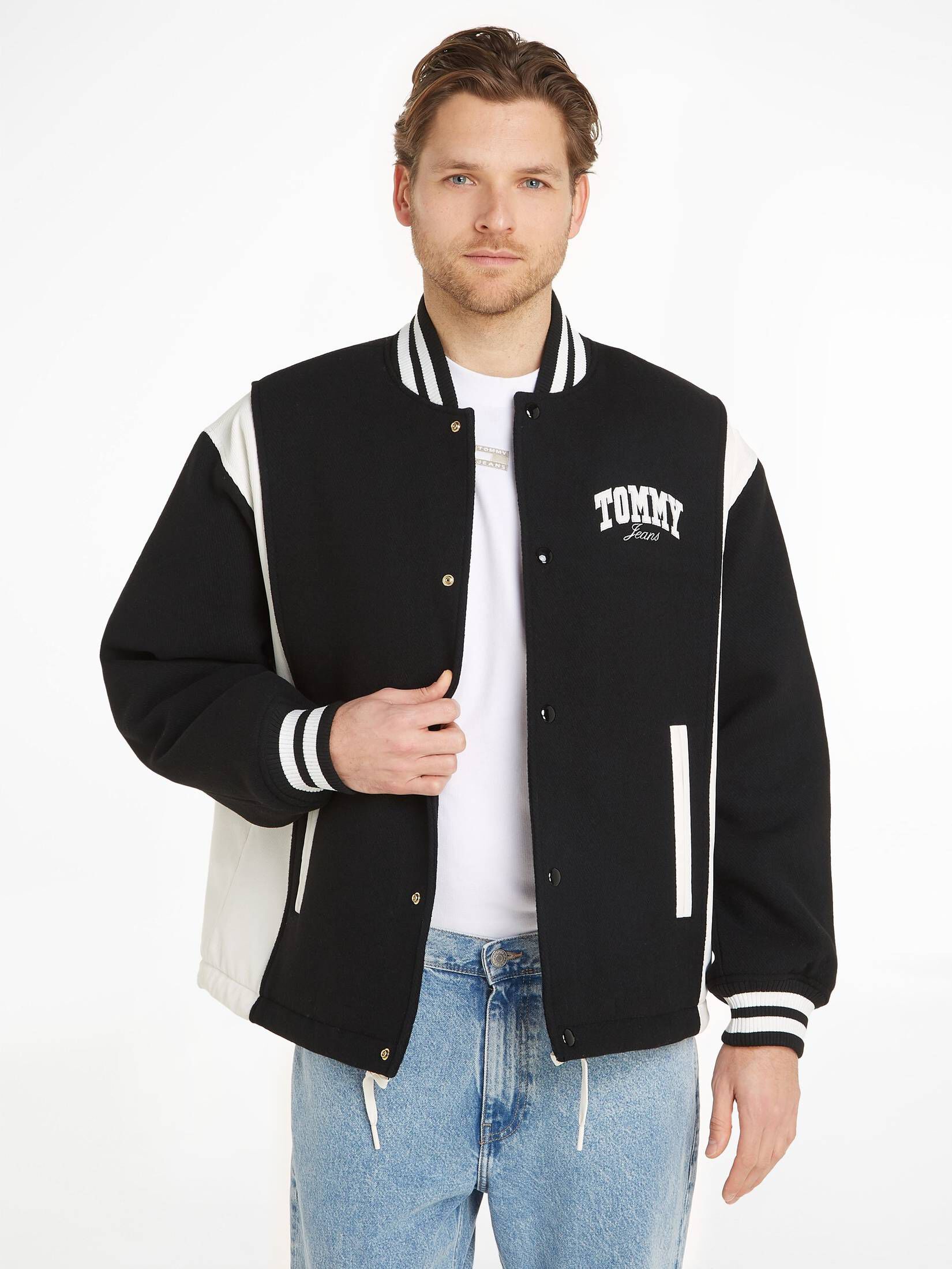 Herren College Jacke Oversized - Vintage Baseball Bomberjacke Streetwear