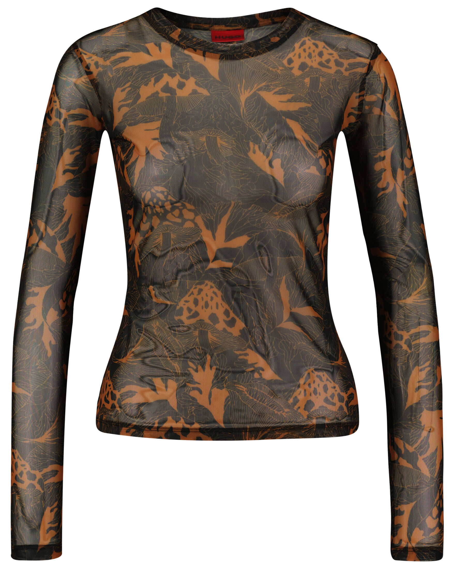 HUGO Damen Easy Longsleeve Jersey - Baumwolle Langarm Shirt Mit Elasthan