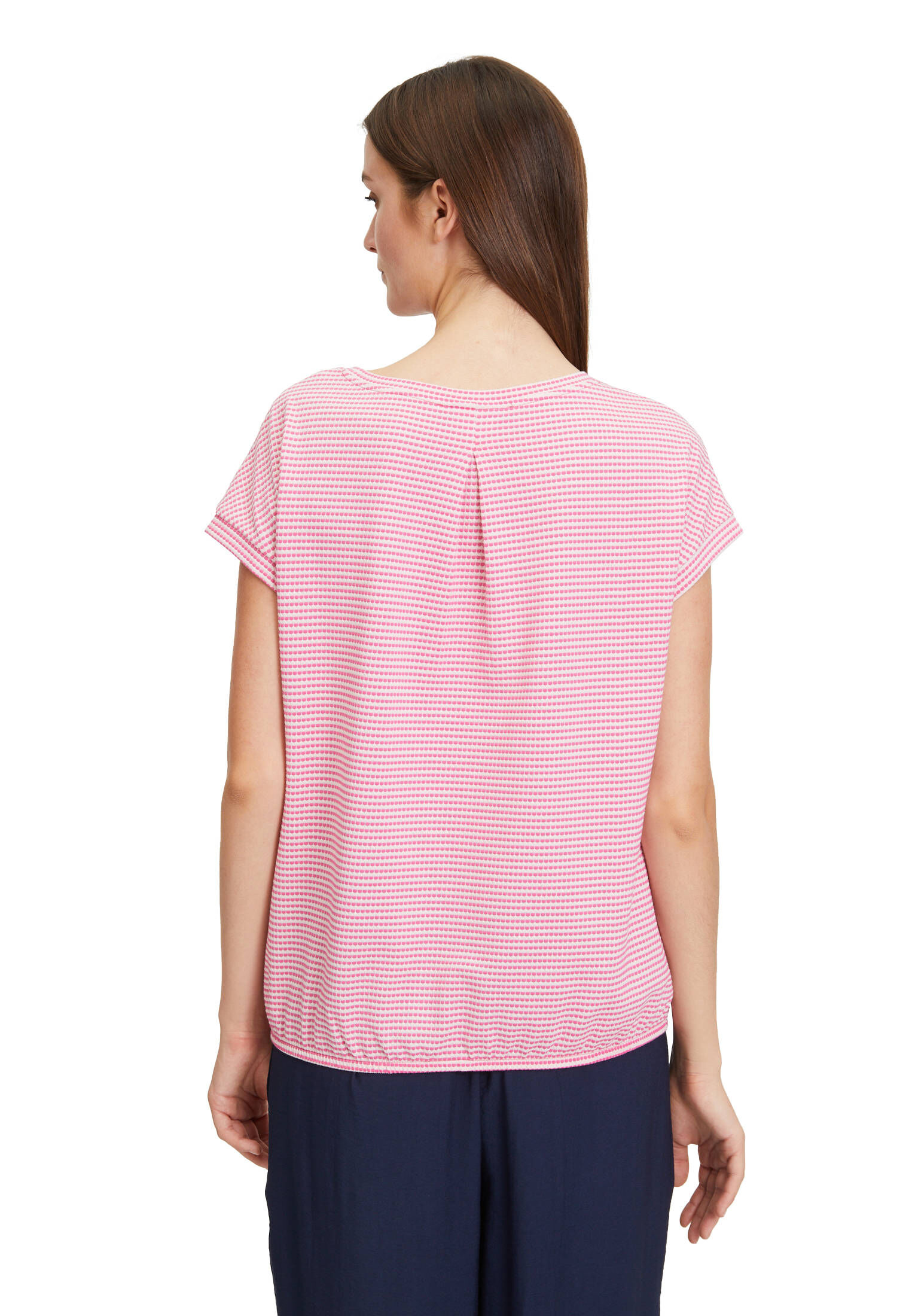 Betty Barclay Damen Casual-Shirt – Mit Animal-Print, Glitzersteinen & Gummizug Für Modernen Look
