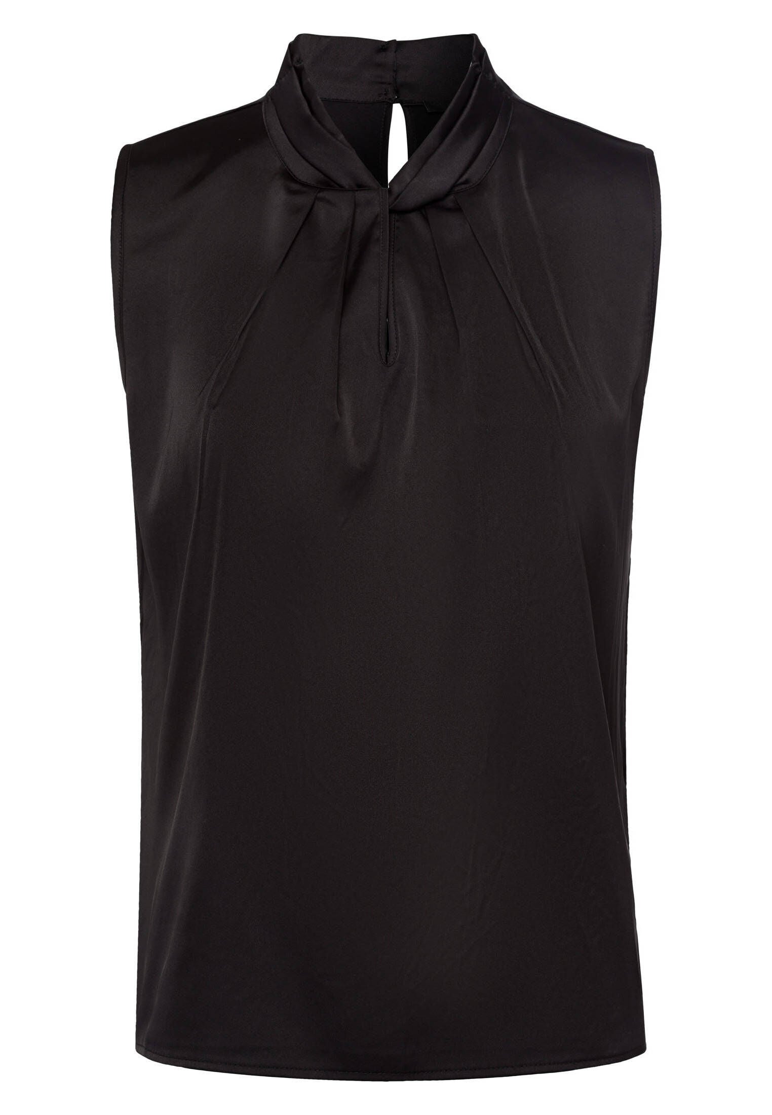 Wunderbar Satin Bluse Schwarz Bild