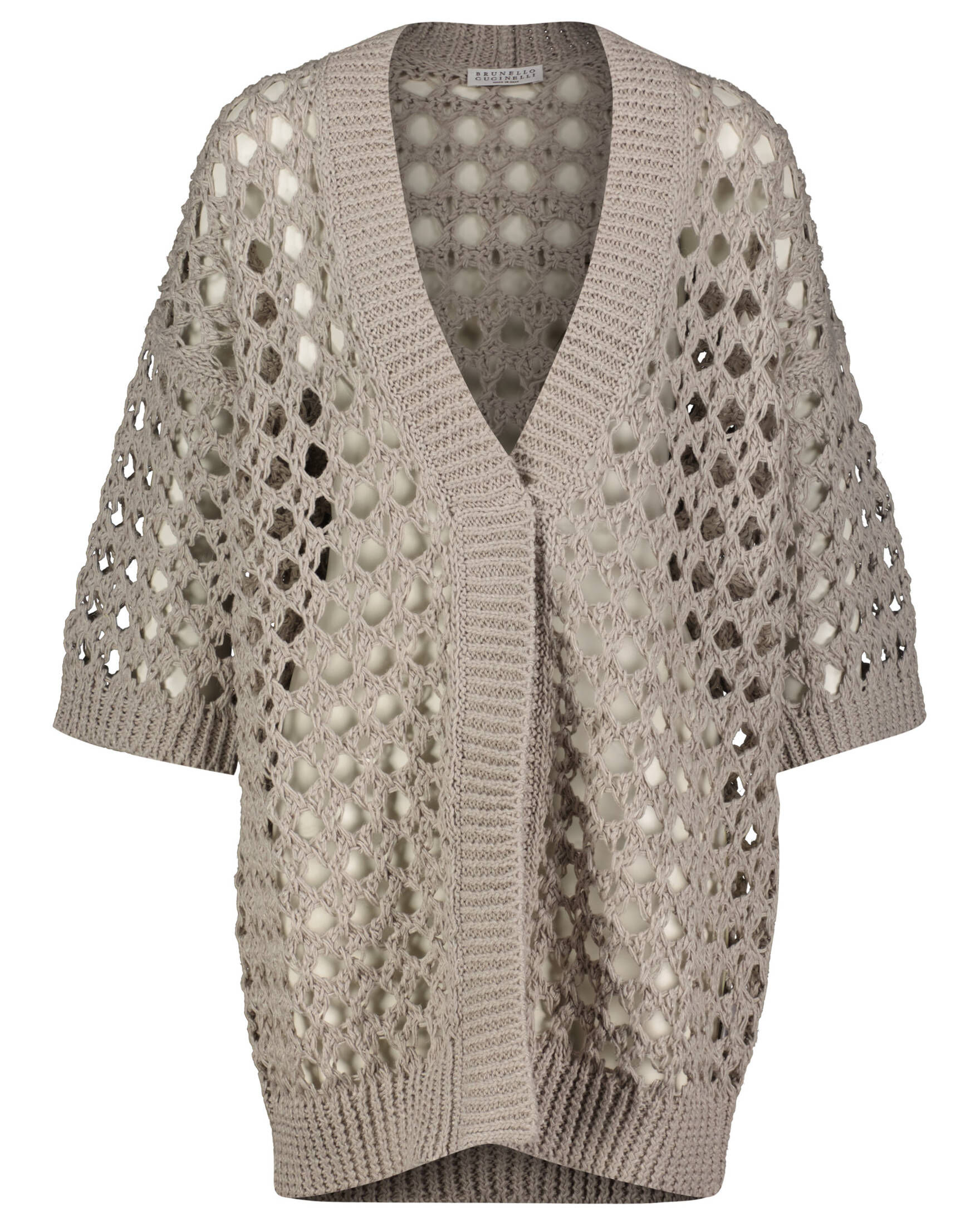 Brunello Cucinelli Damen Cardigan in Netzstrick in grau kaufen