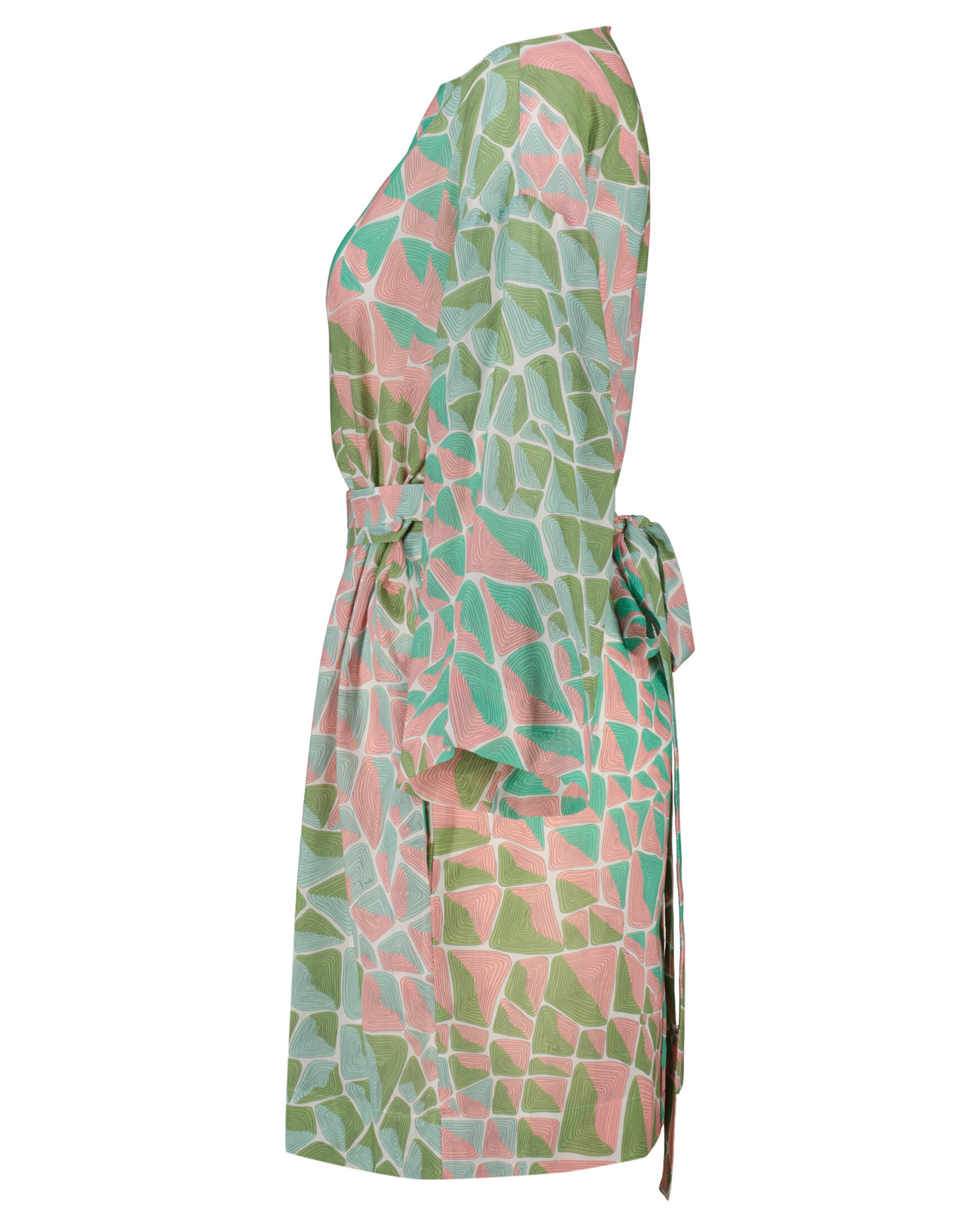 Damen Kleid Aus Spitze – Rosafarben, Herzförmiger Ausschnitt, Lange Ärmel & Fließender Saum, Eleganter Anlasslook