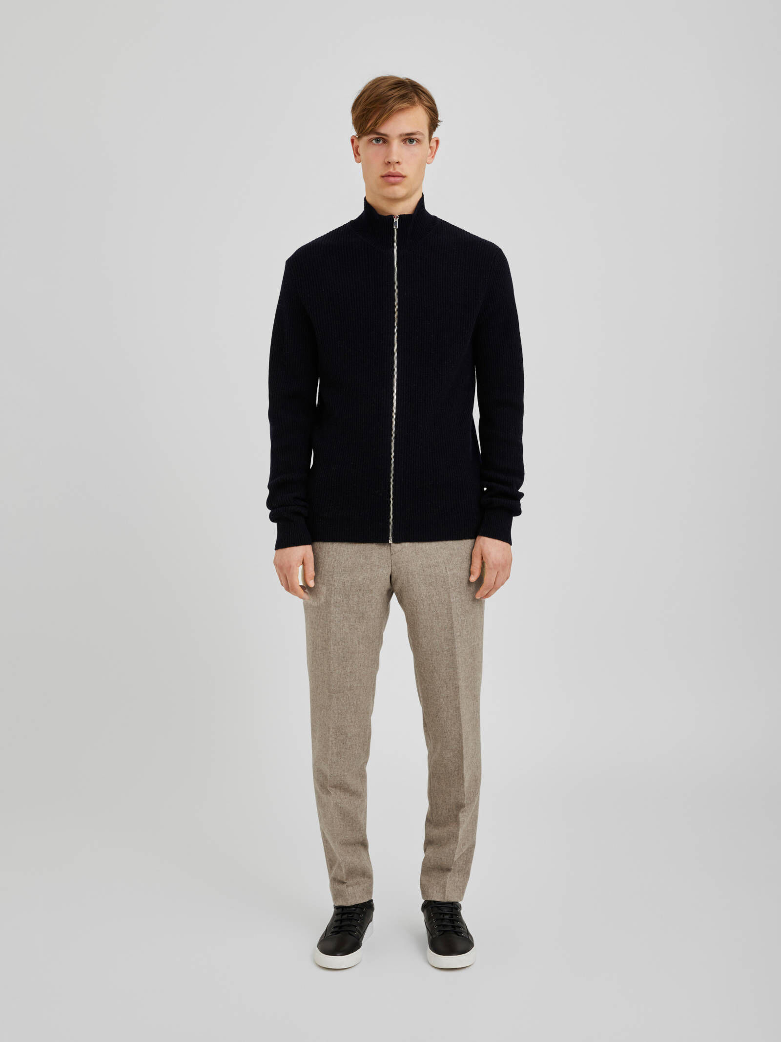 Springfield Herren Cardigan - Langarm Strickjacke Mit Reißverschluss