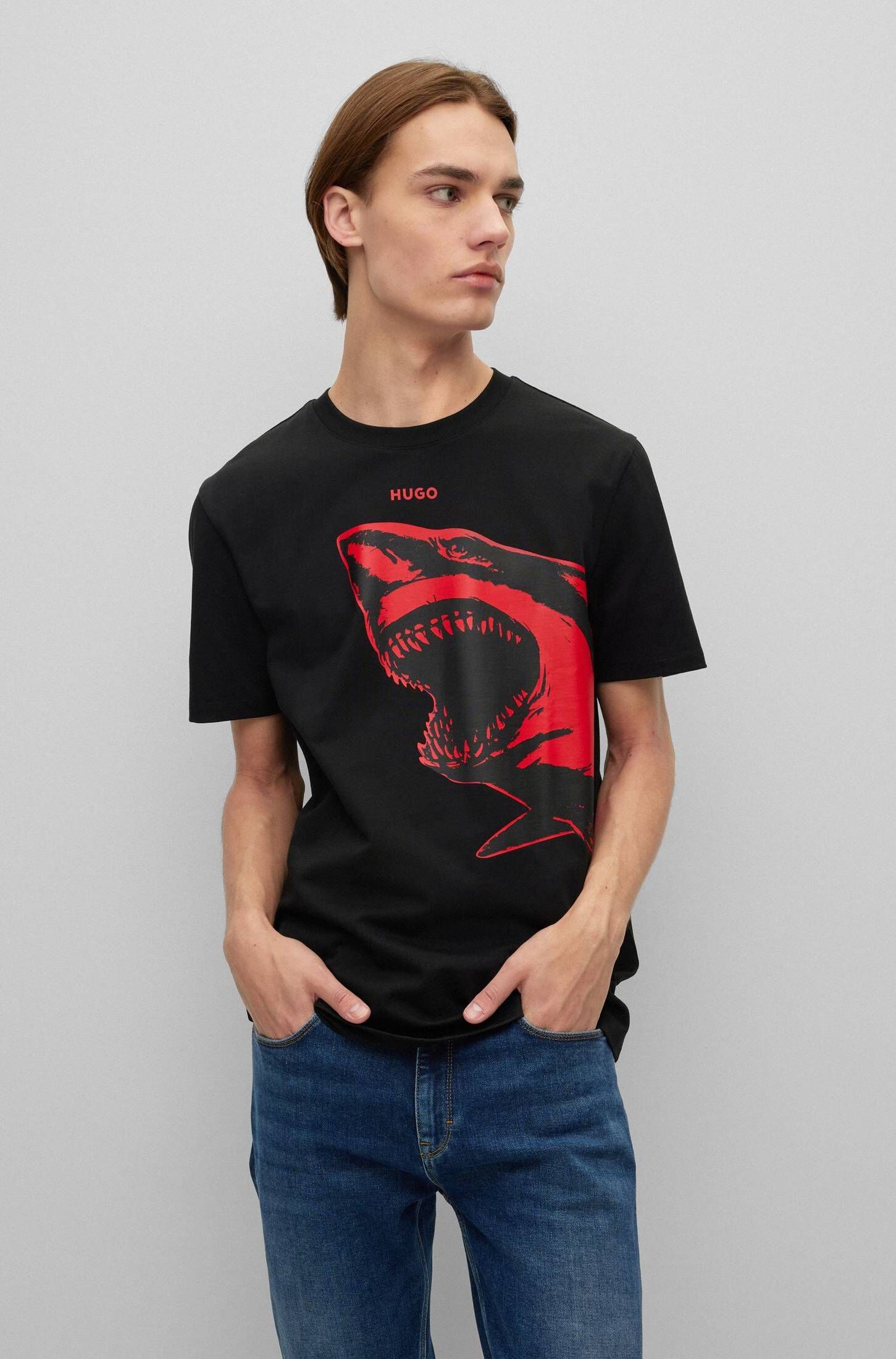 HUGO Herren Shirt – Aus 1% Baumwolle, Lässiges Basic Für Jeden Tag