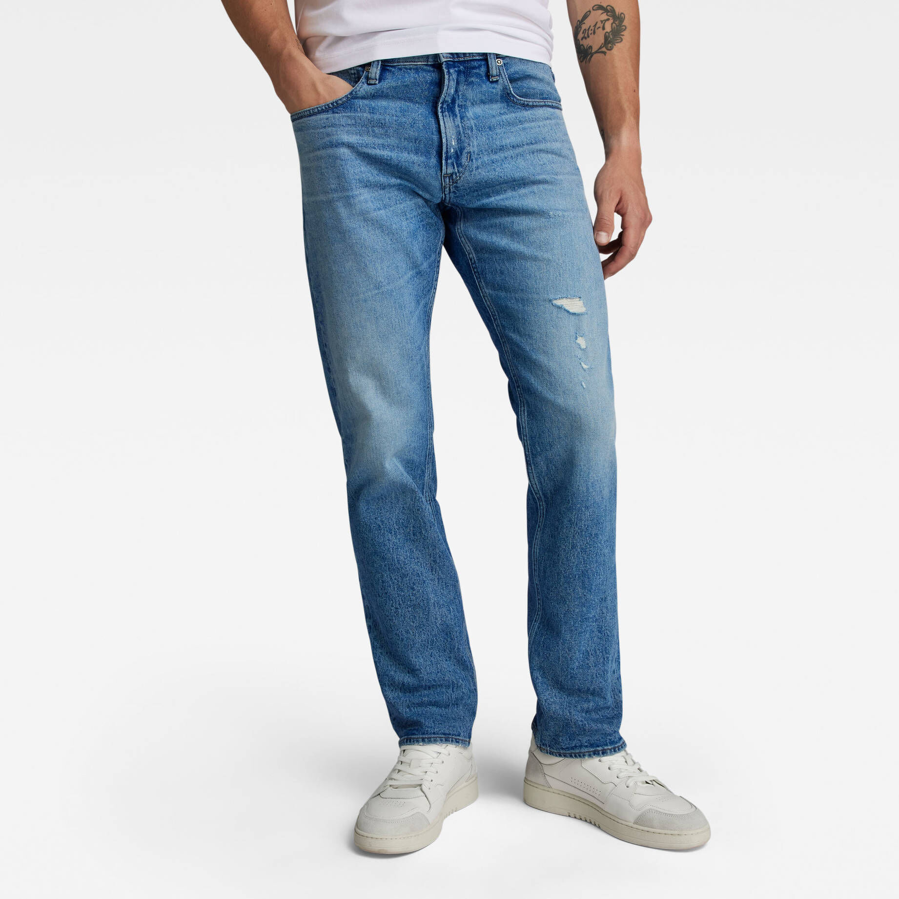 G-STAR RAW Mosa Straight, blauw (Faded Atlantic Ocean D23692-c052-g119), 27W x 30L