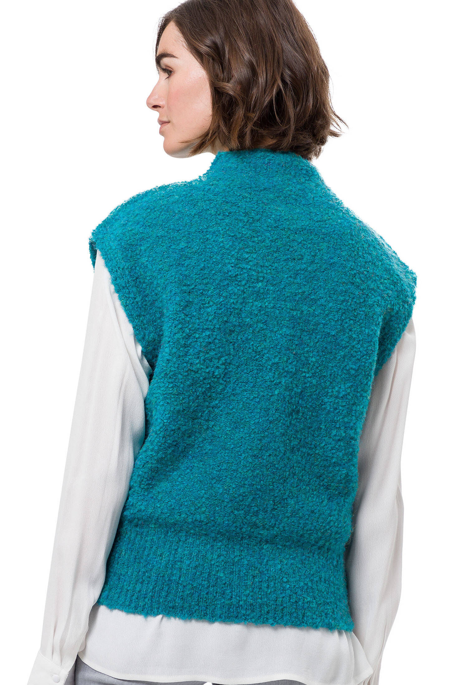 OLIPHEE Damen Pullunder - Ärmelloser Strickpulli Mit Knöpfen Und V-Ausschnitt, Einfarbig