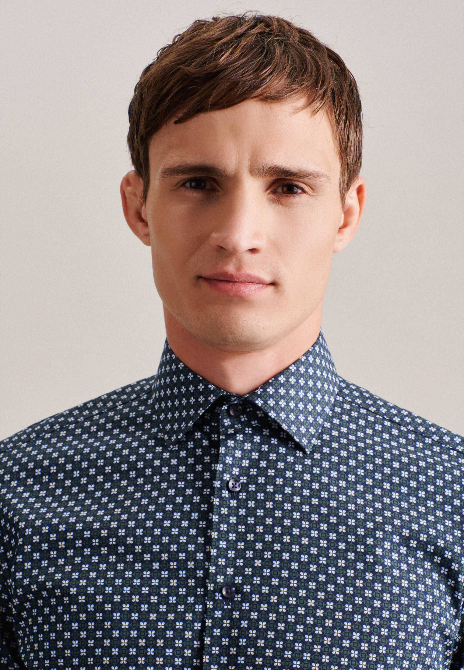 Seidensticker Camicia Business Slim Fit Uomo - Grigio Scuro 37 - Tessuto Chambray No-Stiro Con Bottoni Madreperla