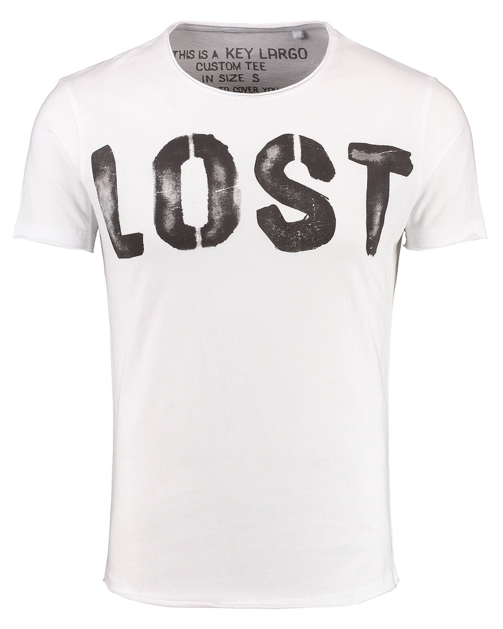 KEY LARGO Herren T-Shirt „MT HUMAN NATURE“ – Rundhals, Aus Baumwolle, Mit Trendigem Brooklyn-Print & Nieten-Applikation