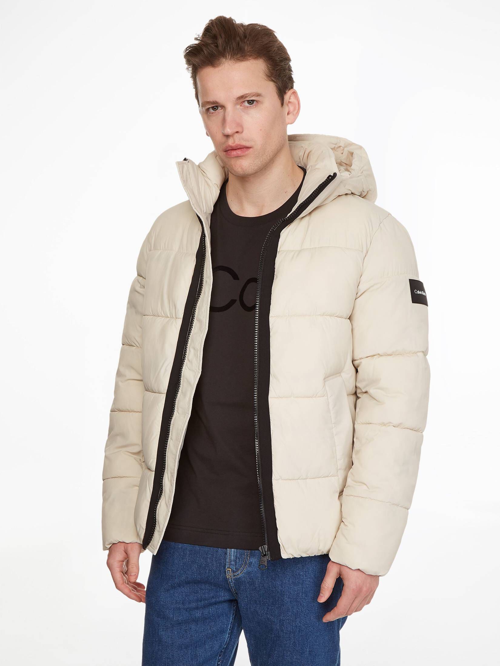 Herren Glänzende Steppjacke – Kurze Puffer-Jacke mit Kapuze main image 1