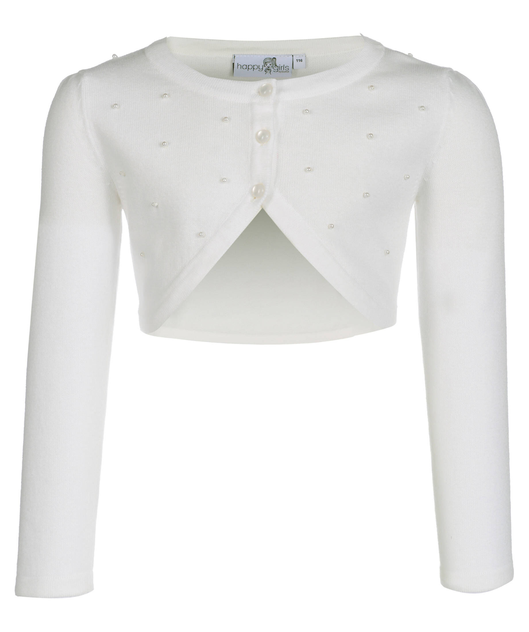 Happy Girls Mädchen Bolero Langarm - Jersey Strickjacke Mit Raffung