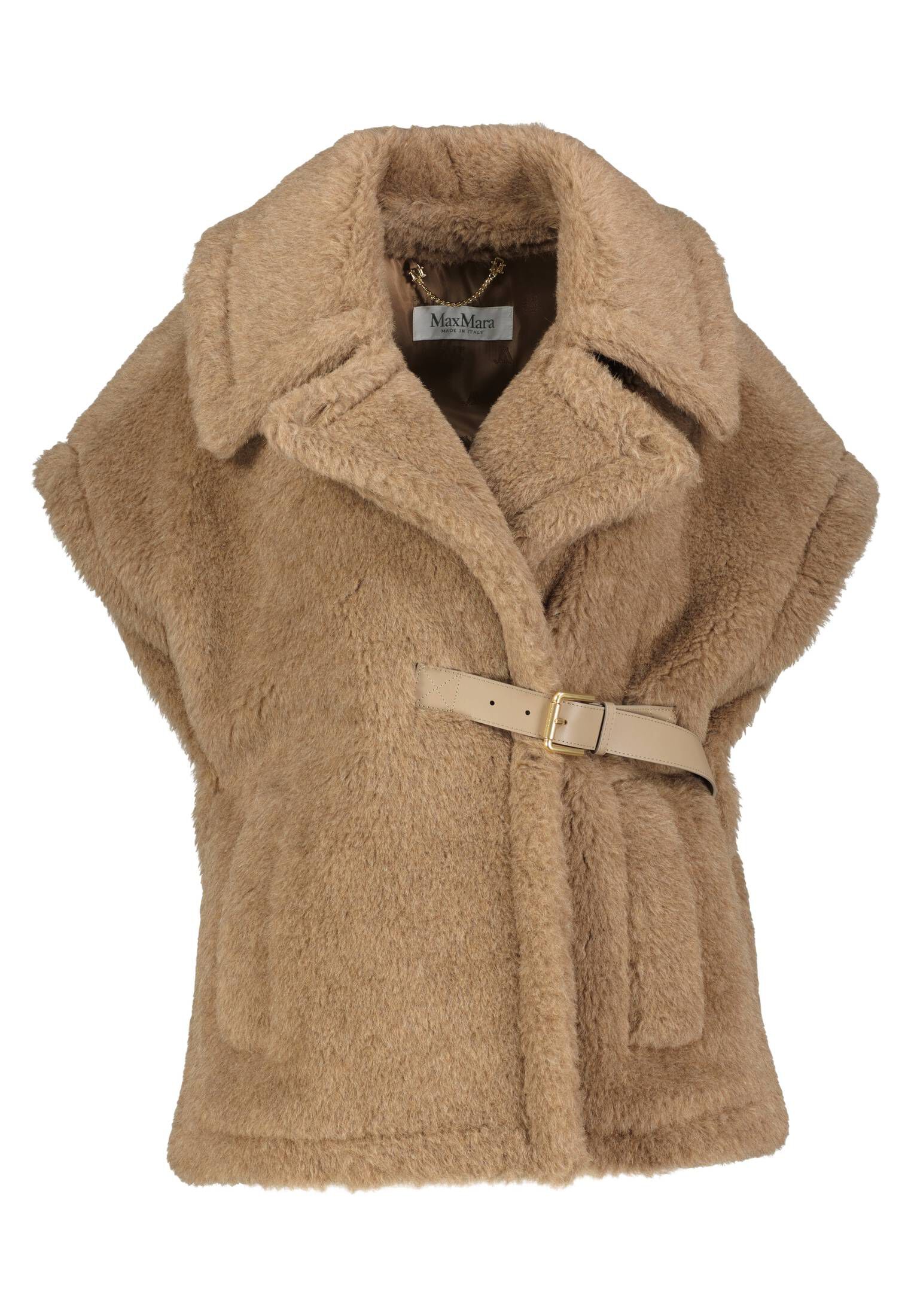 Max Mara Damen Weste aus Alpaka-Kaschmir-Teddy-Stoff in beige - Main Image
