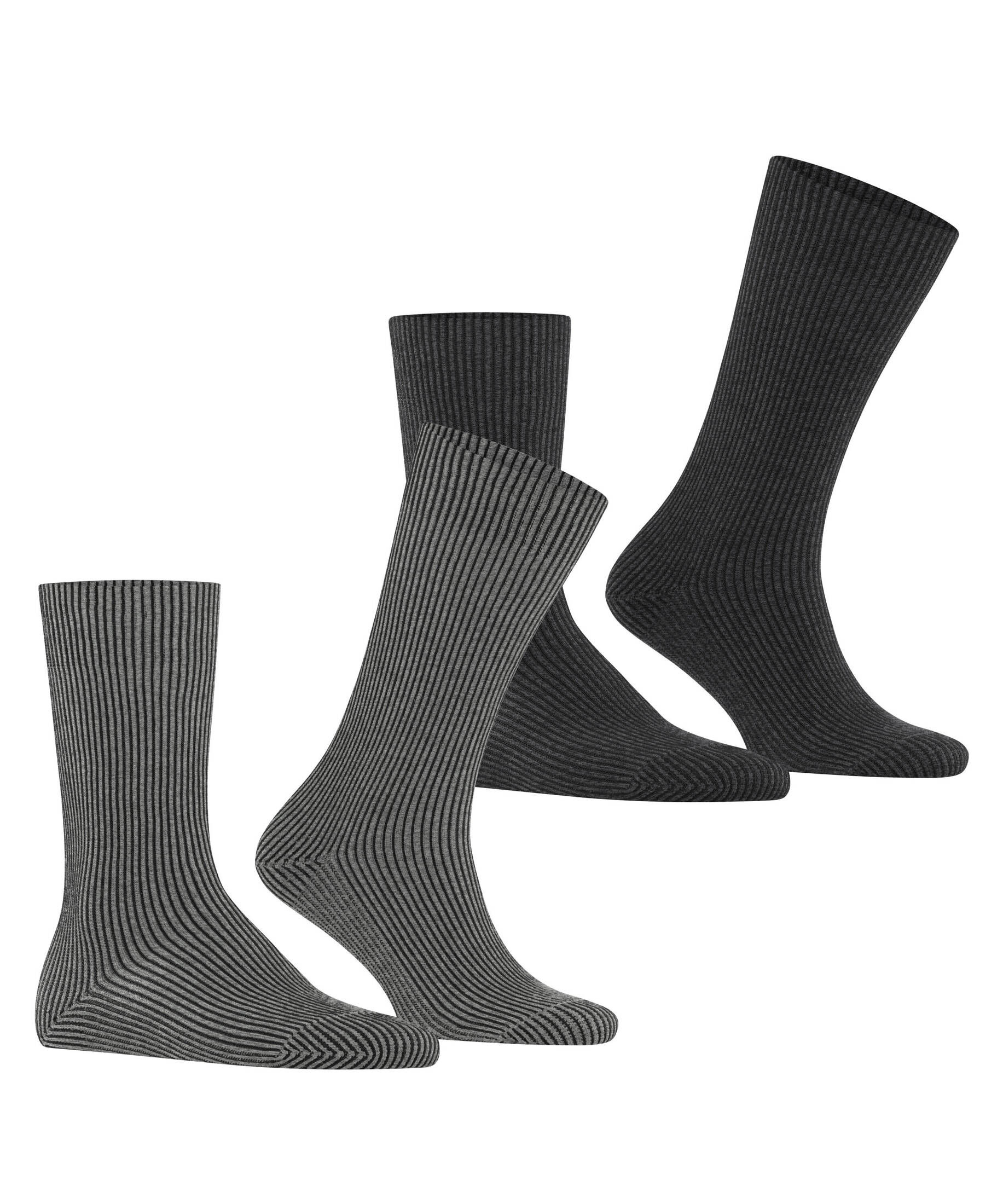 ESPRIT Calzini Donna Allover Stripe 2-Pack, Cotone Biologico, Fantasia A Righe, Multipacco Taglie 35-38 E 39-42