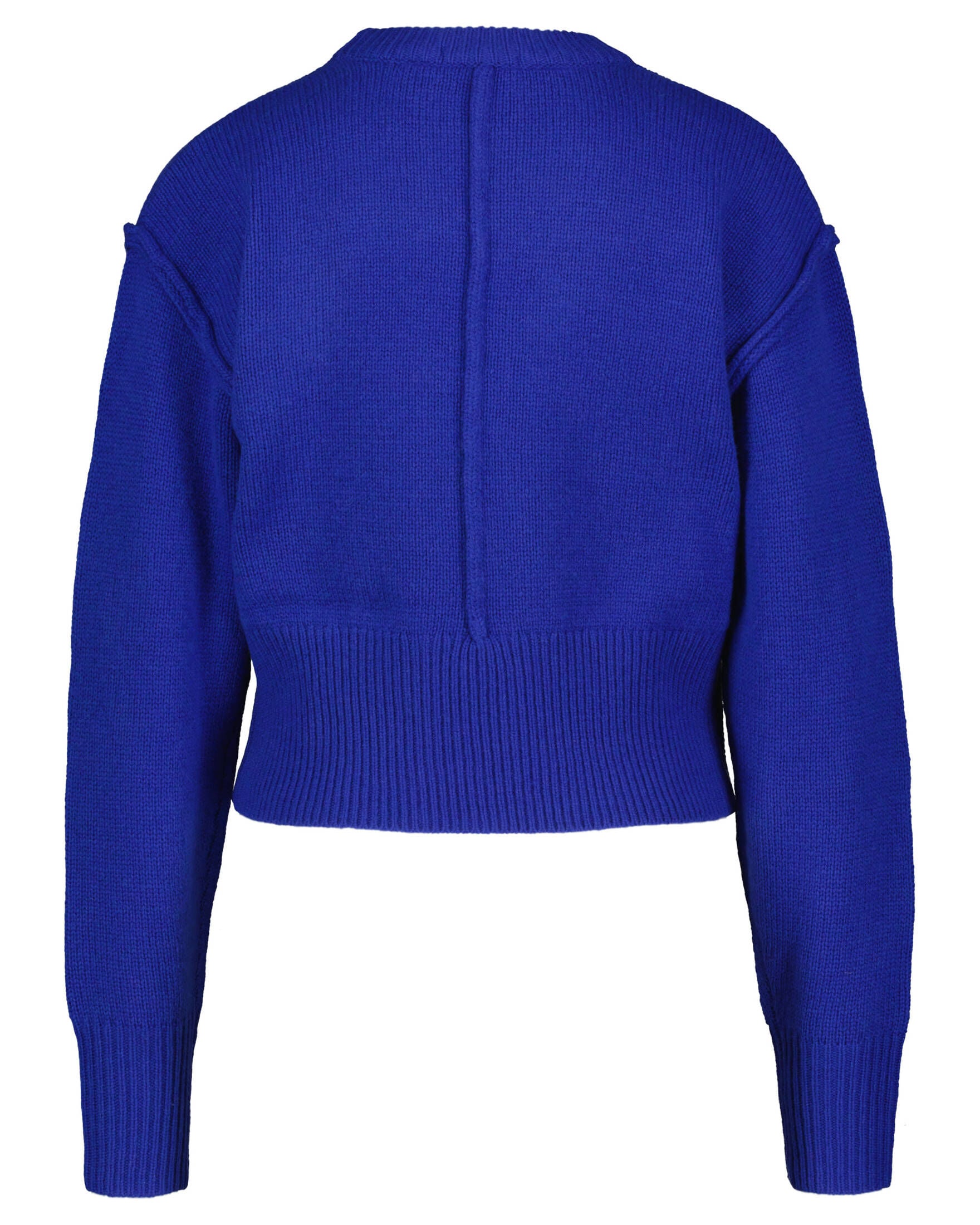 Maglione Corto Carmen A Coste Con Volant - Manica Lunga, Senza Spalle - Taglie 34/36 E 38/40