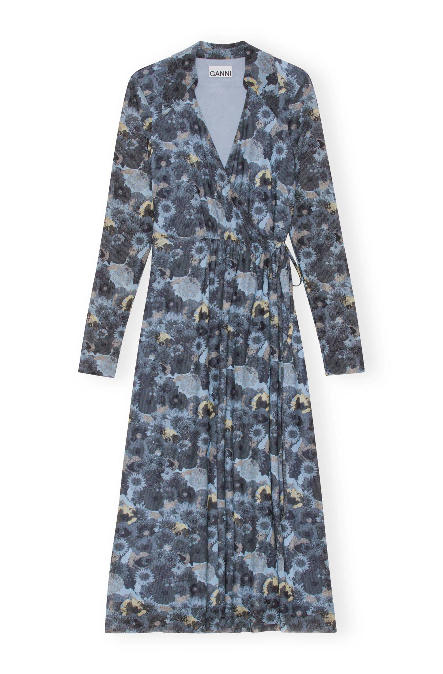 Ex Seasalt Damen ärmelloses Jersey Wickelkleid V-Ausschnitt In Sea