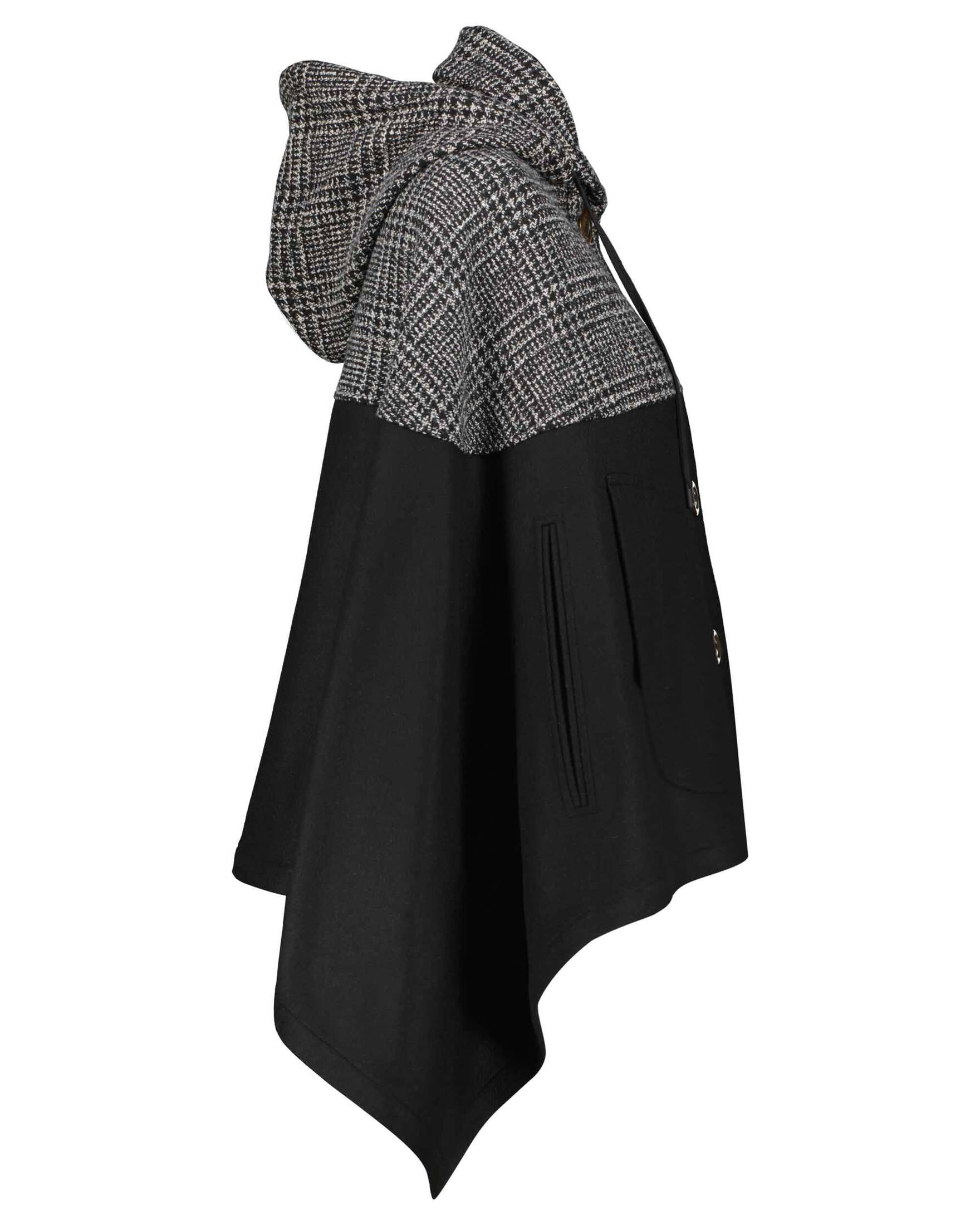 Poncho Wollmischung Mit Kapuze