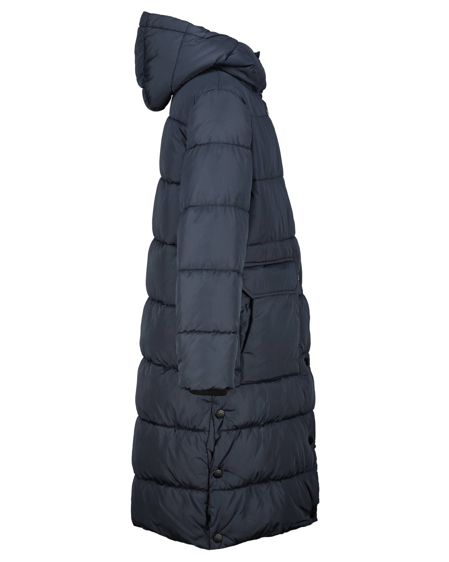 ECOALF Langer Steppmantel Mit Kapuze - Winterjacke In STORM BLUE
