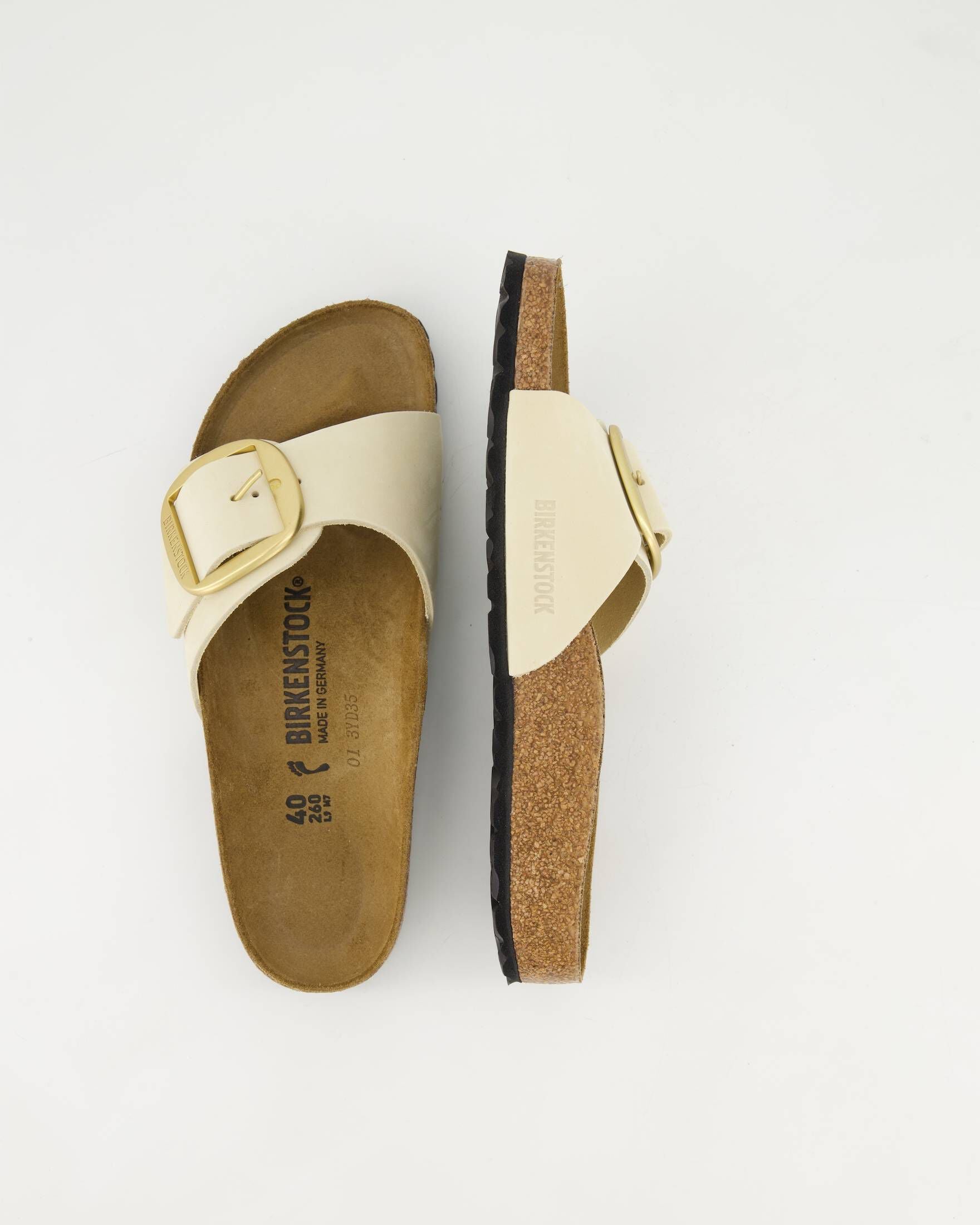 Birkenstock Damen Pantolette MADRID BIG BUCKLE Aus Nubukleder In Wei birkenstock-damen-pantolette-madrid-big-buckle-aus-nubukleder-in-wei