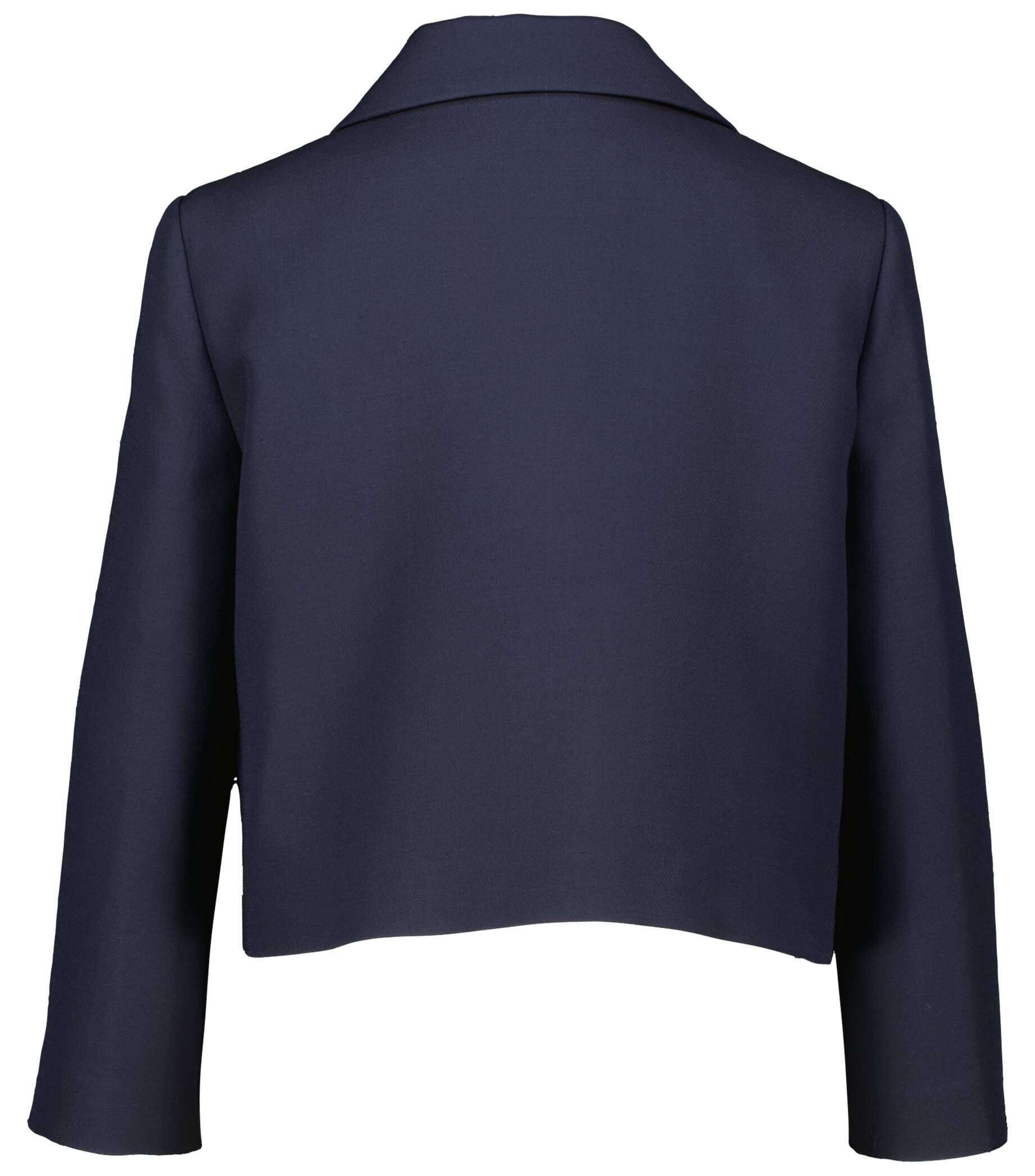 Frauen Dunkelblau Peak Revers Blazer Kleid Single Breatsed Midi