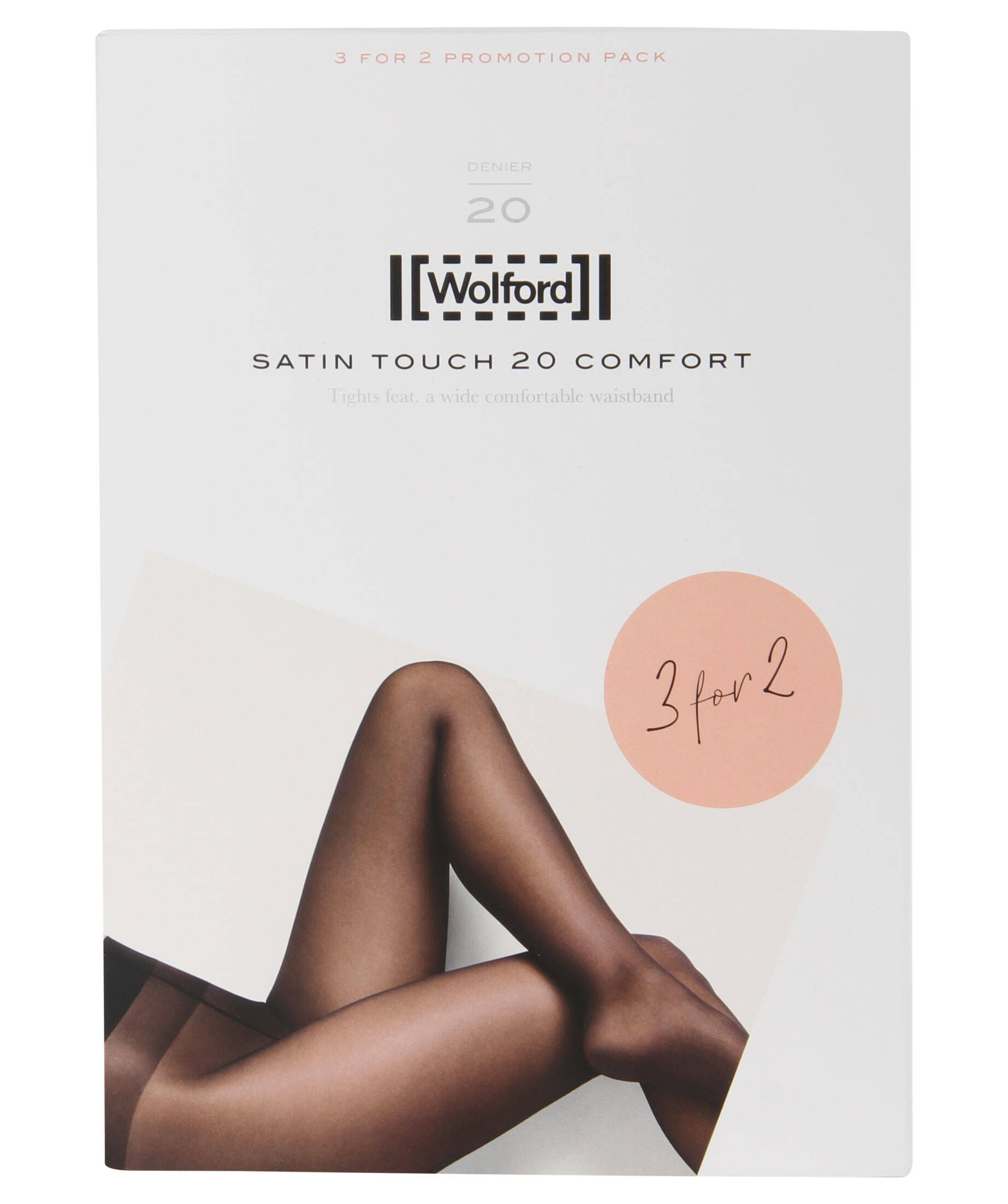 Wolford Satin Touch 20 Comfort Collants - Lot De 3 Paires, 20 Deniers, Ceinture Confort Large
