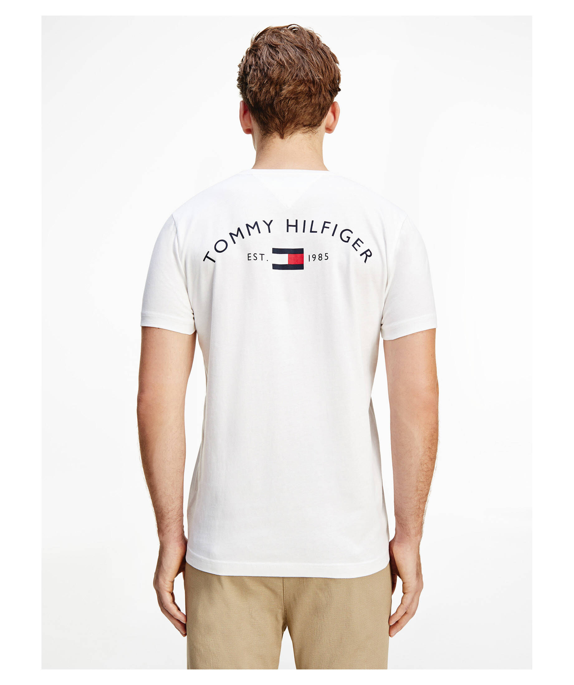 Weiß Tommy Hilfiger Herren Logo T-Shirt Weiß Tommy Hilfiger Herren Logo T-Shirt