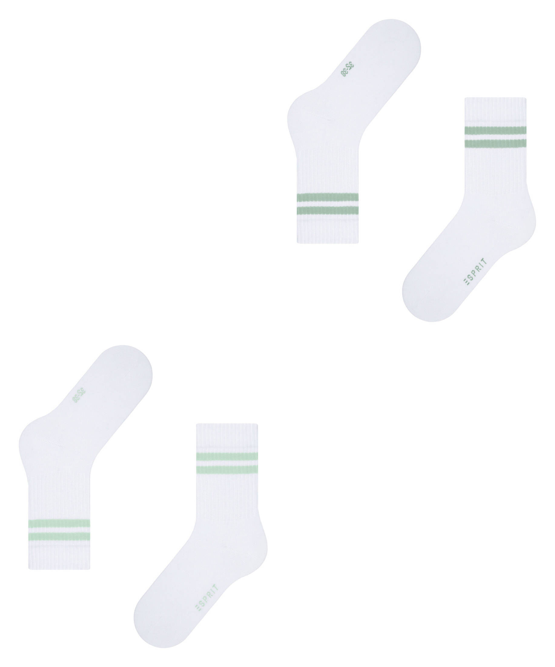 Pack De 2 Calcetines Cortos Para Mujer ESPRIT - Rayas De Colores, 70% Algodón, Talla 35-38 O 39-42, Ideales Para Deporte Y Diario
