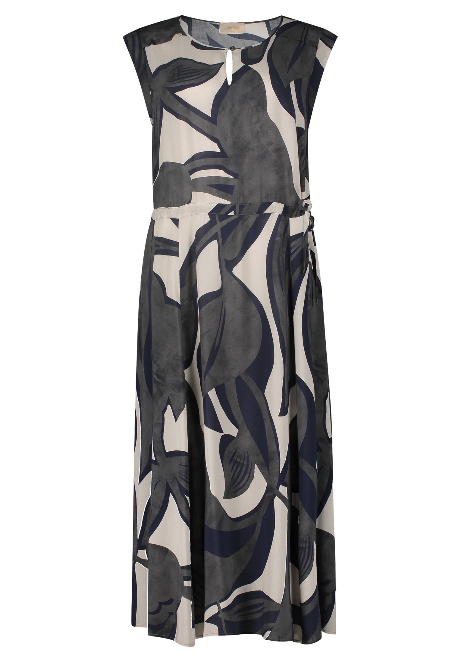 Cartoon Damenkleid Mit Bindeband — Casual-Look Mit Paisley-Muster | Aus 100% Viskose & Figurbetont