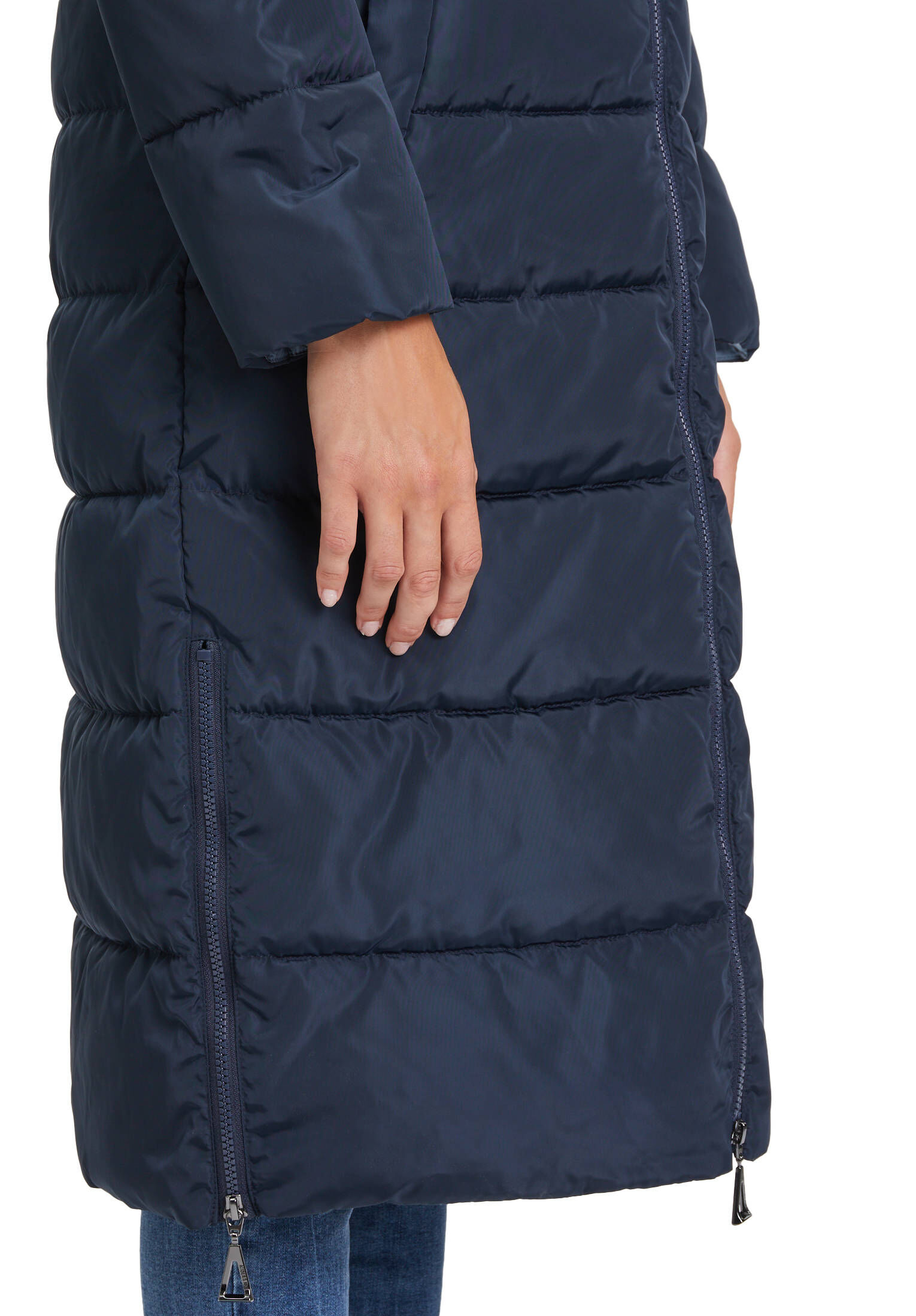 damensteppmantel blau