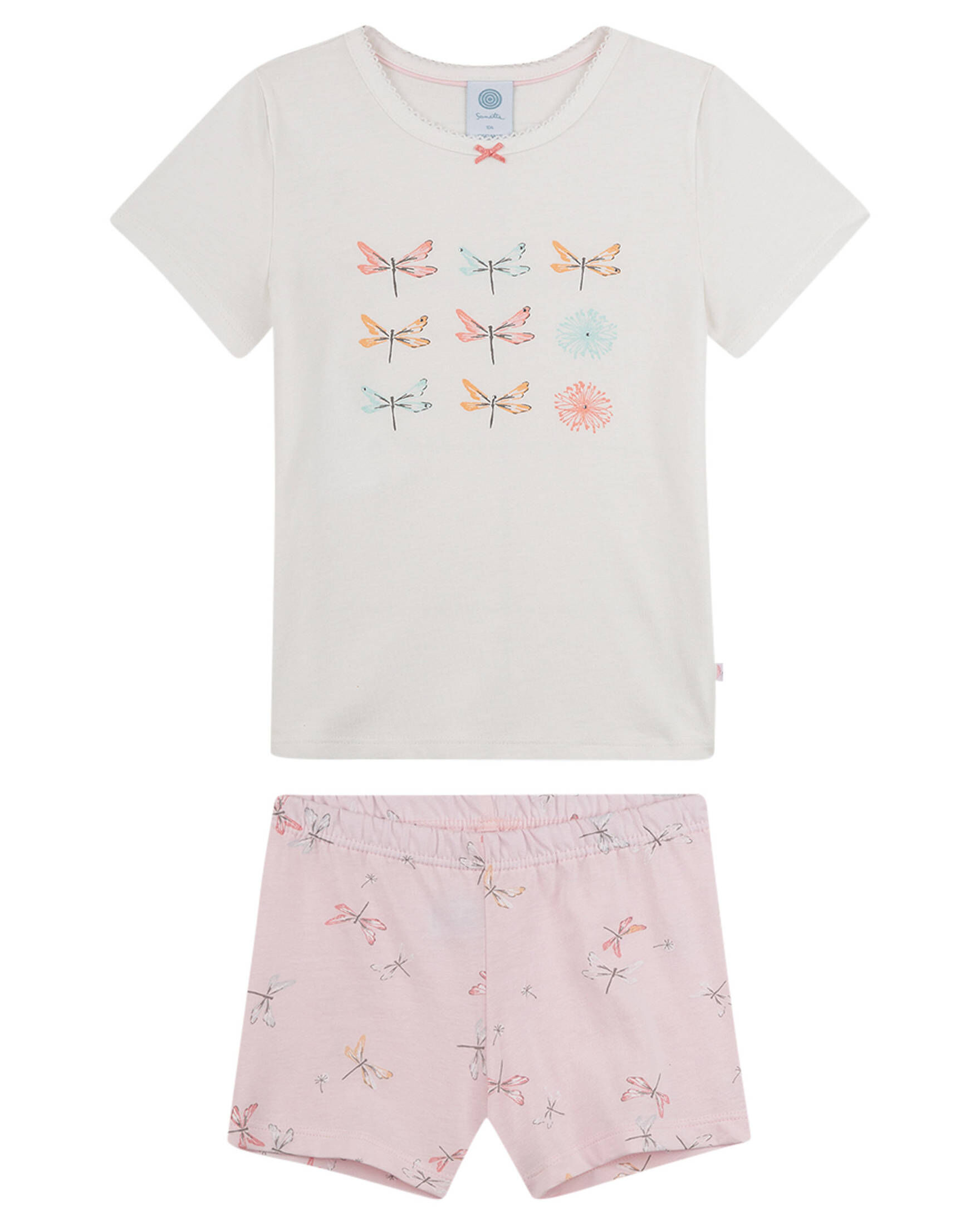 Sanetta Mädchen Schlafanzug Kurz - Bio-Baumwolle Pyjama Set Gelb