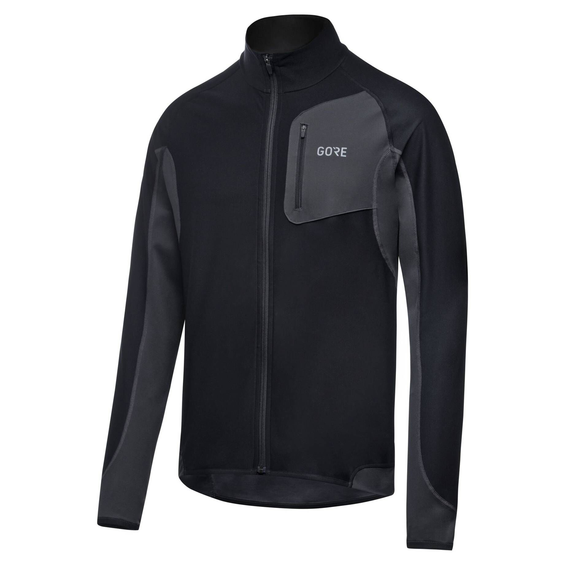GOREWEAR R3 Partial GORE-TEX WINDSTOPPER Maillot Homme - Coupe-Vent Respirant - Idéal Cyclisme Toute Saison - Noir/Gris