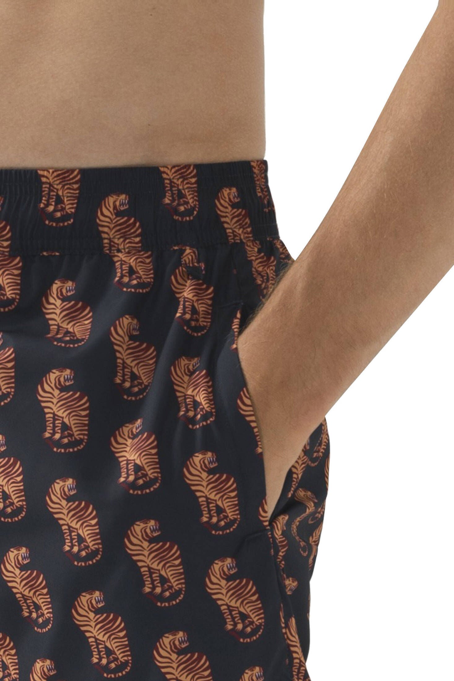 Mey Bade-Serie Broader Stripe Herren Badehose – Yacht Blue, Größe L, Board Shorts Mit Pull-on-Verschluss