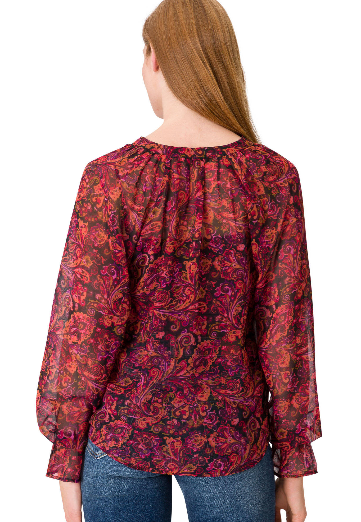 Ulla Popken Damen Chiffonbluse Mit Romantischer Verzierung – Lässiger Oversized-Look