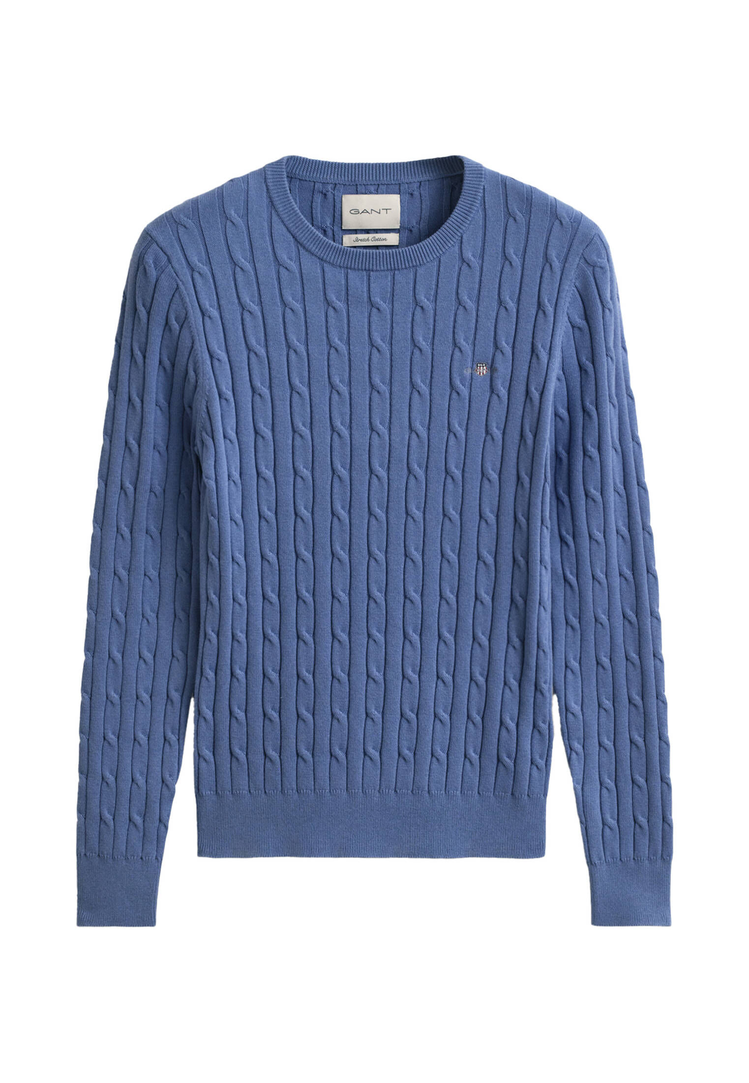 Gant Damen Strickpullover mit Zopfmuster Slim Fit in grau kaufen
