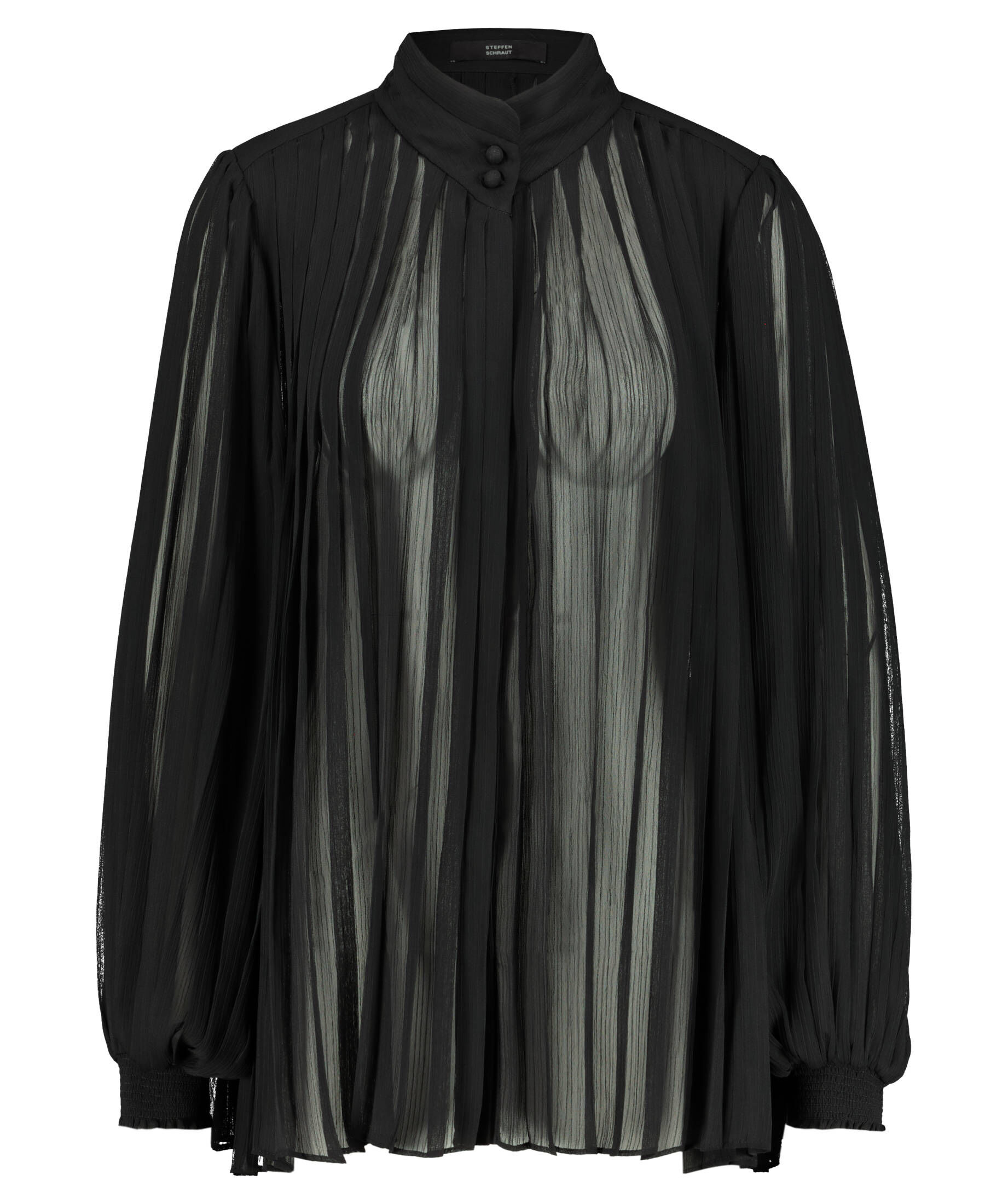 Plisseebluse mit V-Ausschnitt