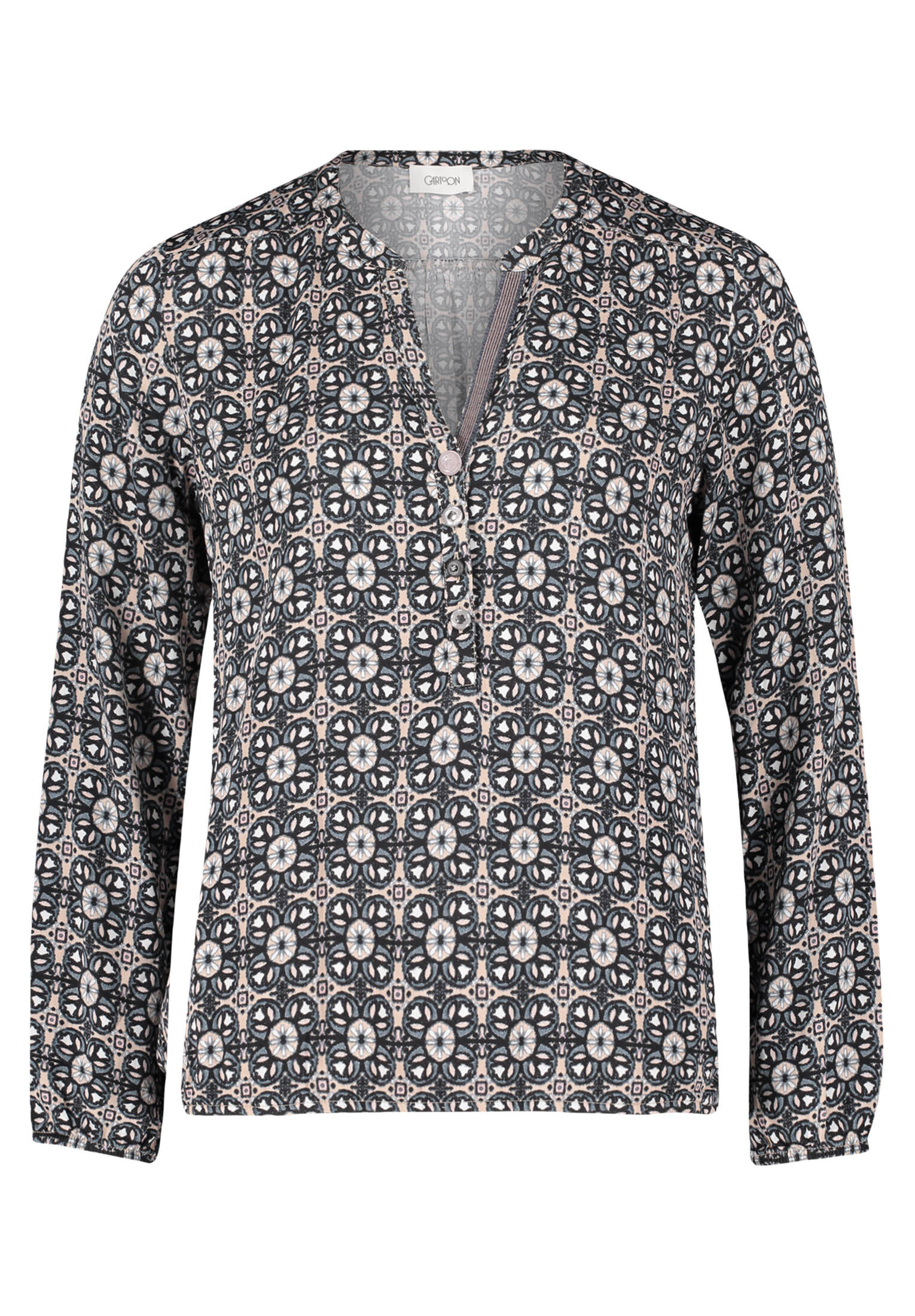 Cartoon Damen Casual-Bluse Mit Kette – Lässige Passform, 60 Cm Länge, 100% Viskose
