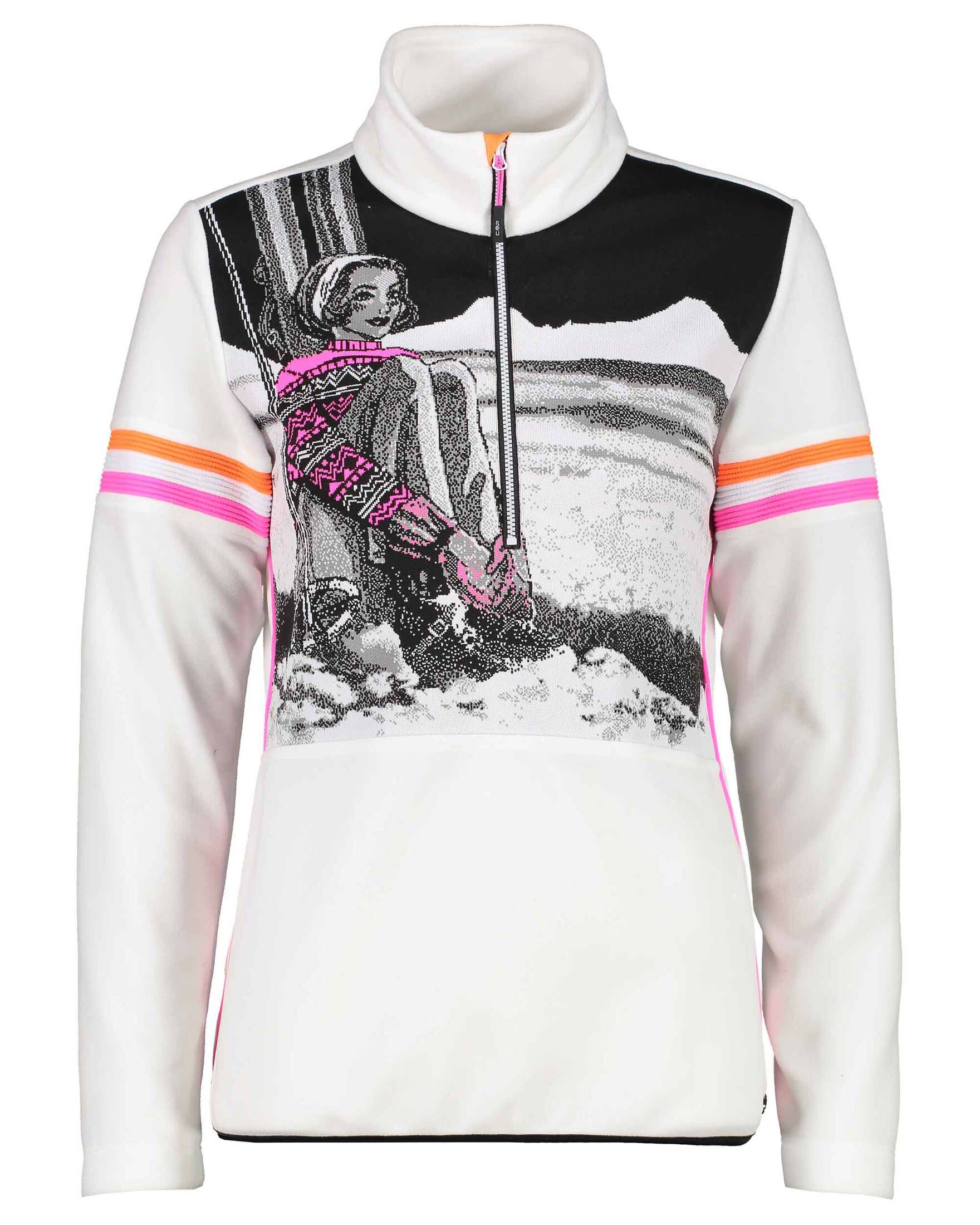 CMP Ski Rolli 39l2086 Maglietta Tecnica Donna – Prima Stratto Elasticizzato Morbido Con Mezza Zip, Ideale Per Sci E Attività Invernali, Qualità Italiana