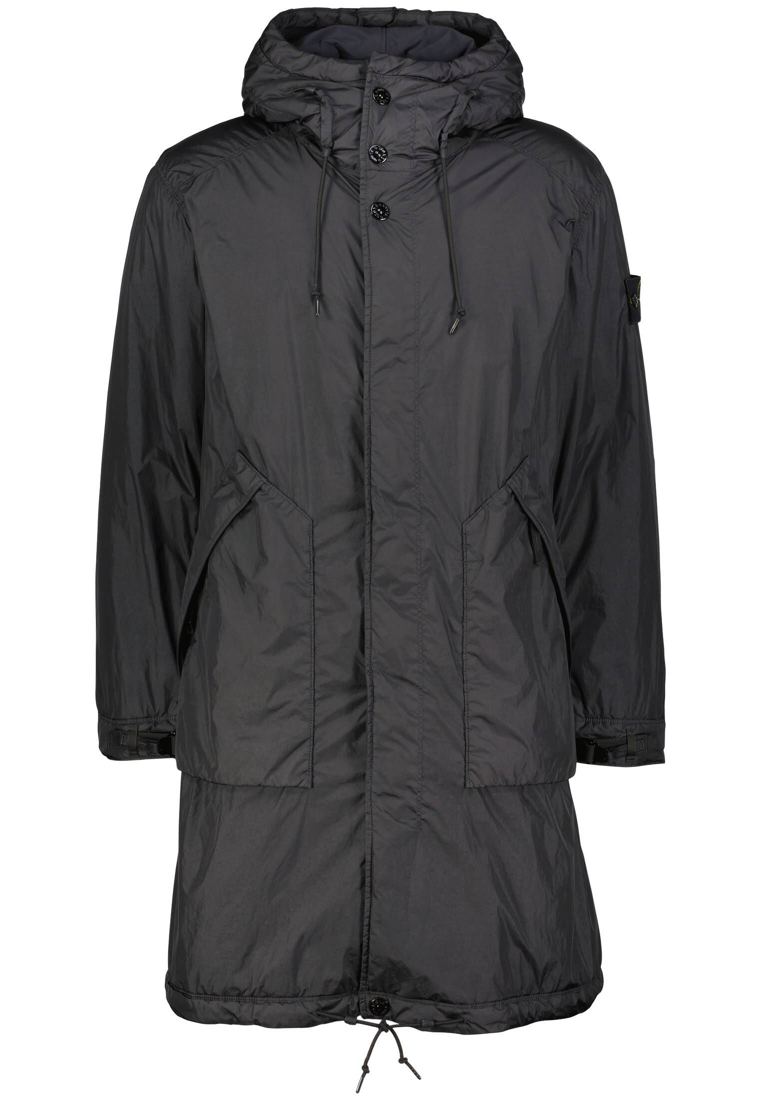 Stone Island Herren Steppmantel LONG PARKA in schwarz kaufen