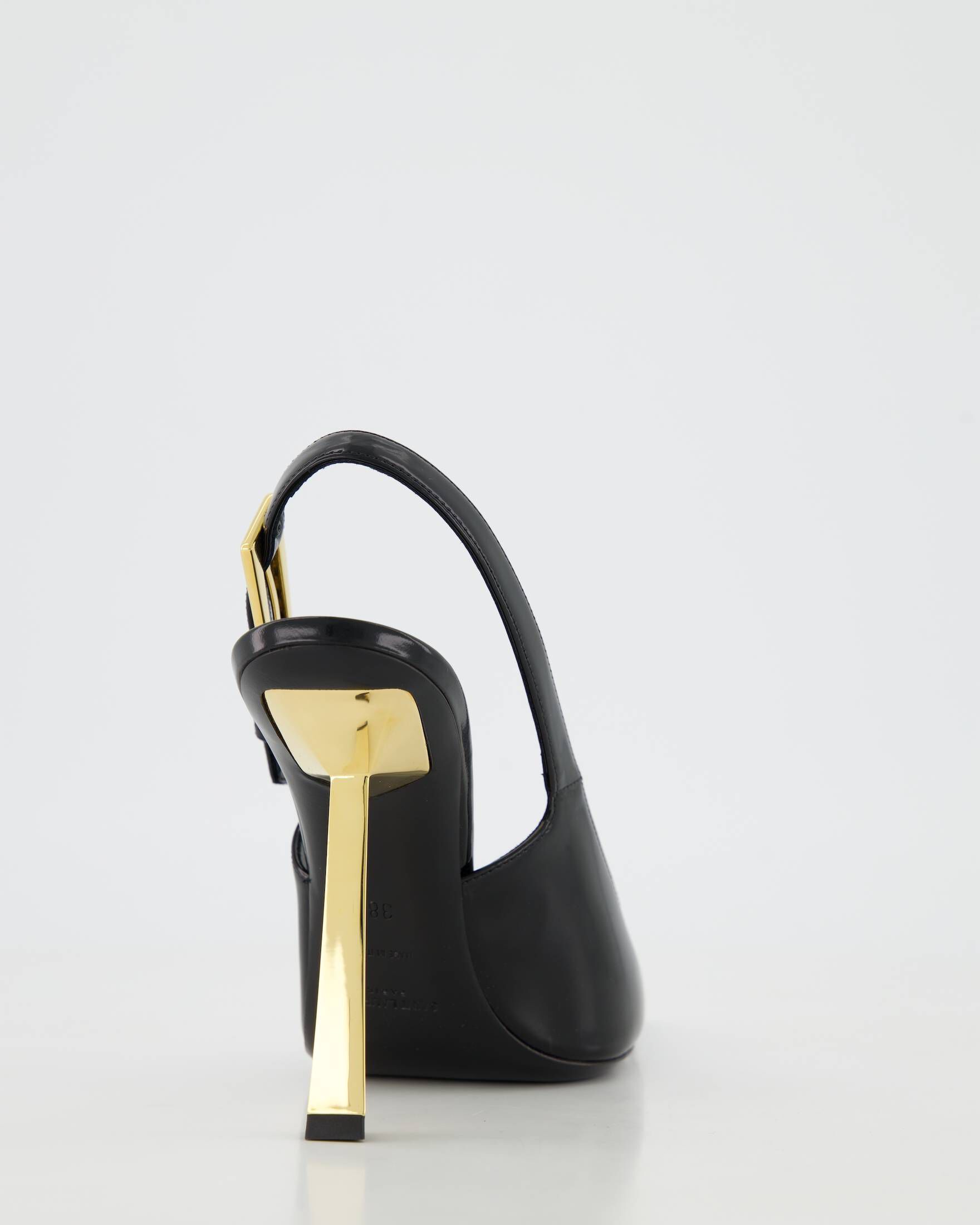 Black Embossed Leather Graham Slingback Pump main image 0
