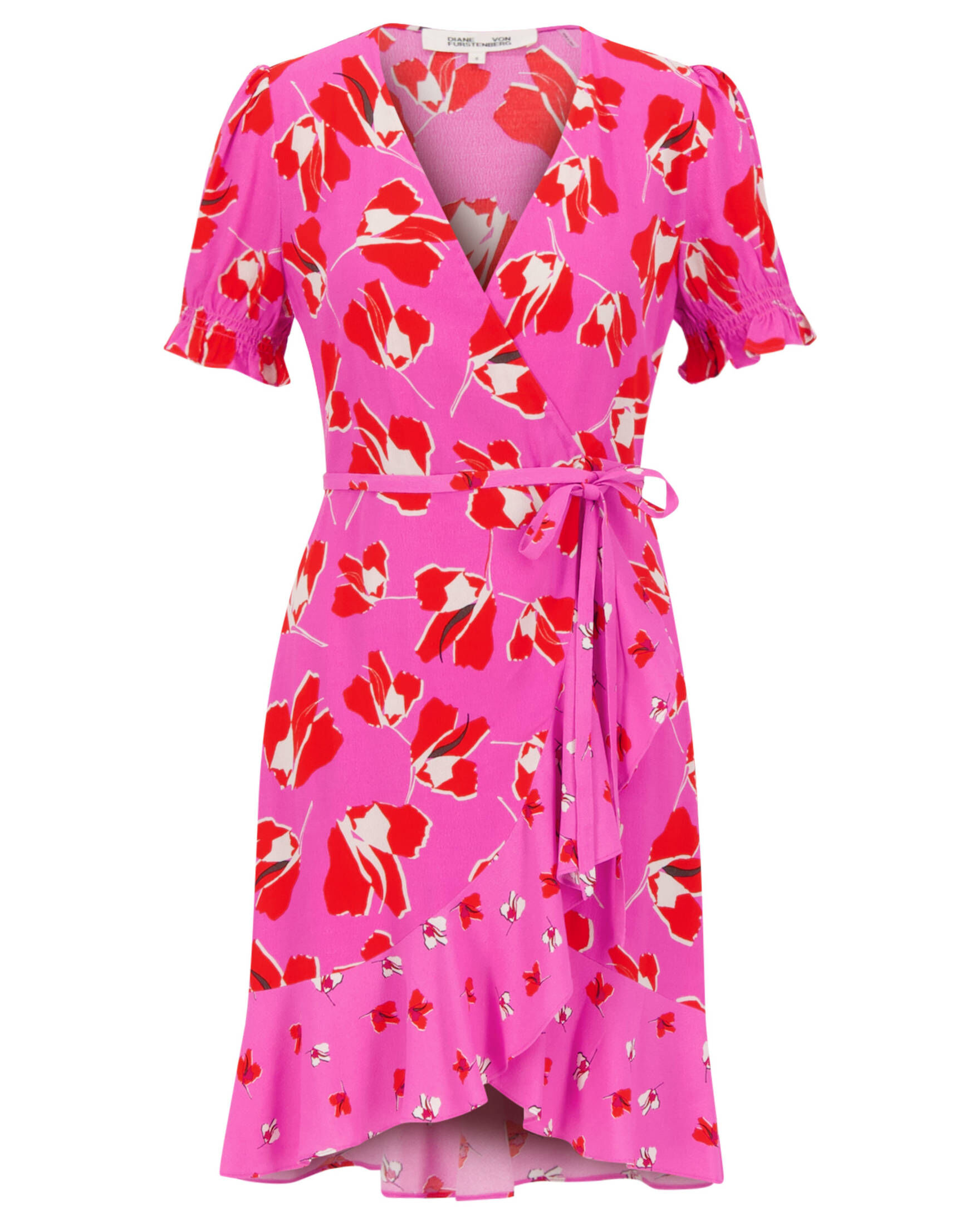 Sommerkleid Damen Leicht & Luftig - Wickelkleid Mit Gürtel In Farbverlauf