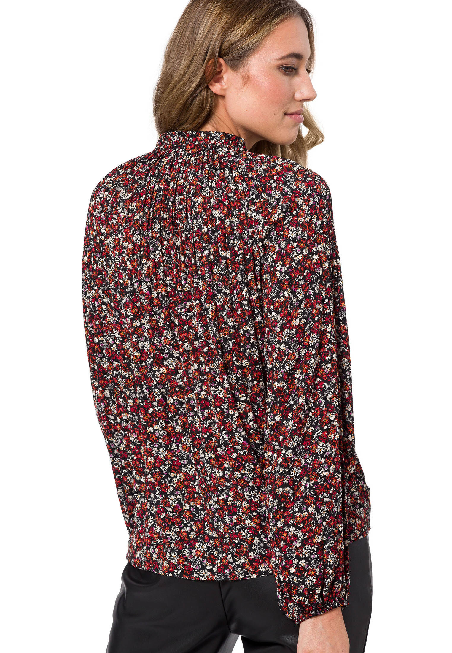 Zero Damen Leoshirt Mit Stehkragen - Schickes Animal Print Shirt Für Besondere Anlässe